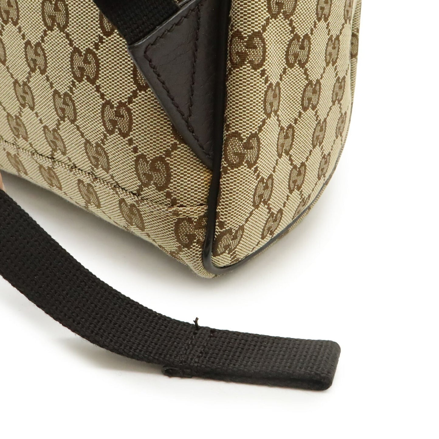 Gucci Gg Canvas Beige Dark Brown Gg Canvas Leather Backpack ( )