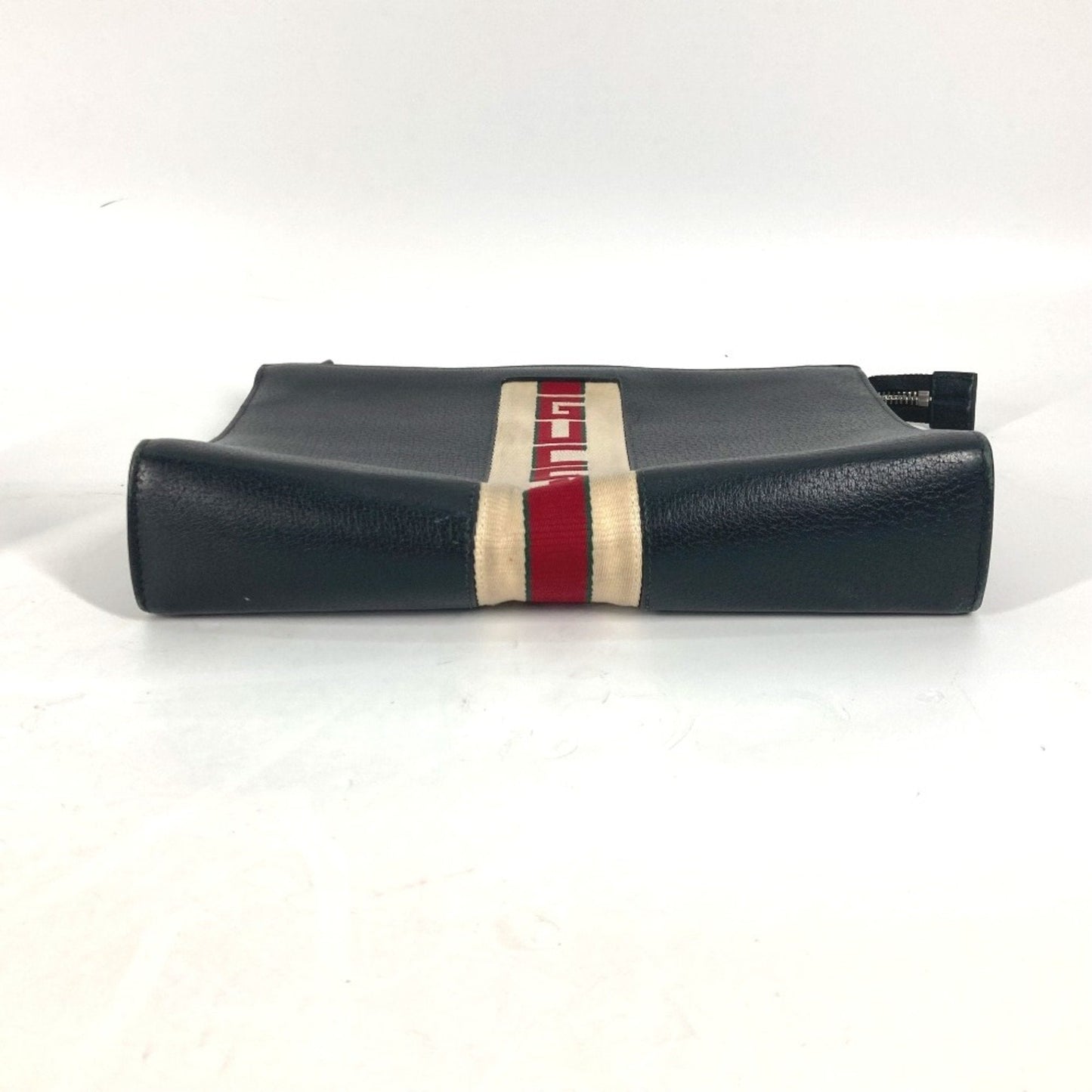 Gucci Black Leather Clutch Bag Pouch ( )