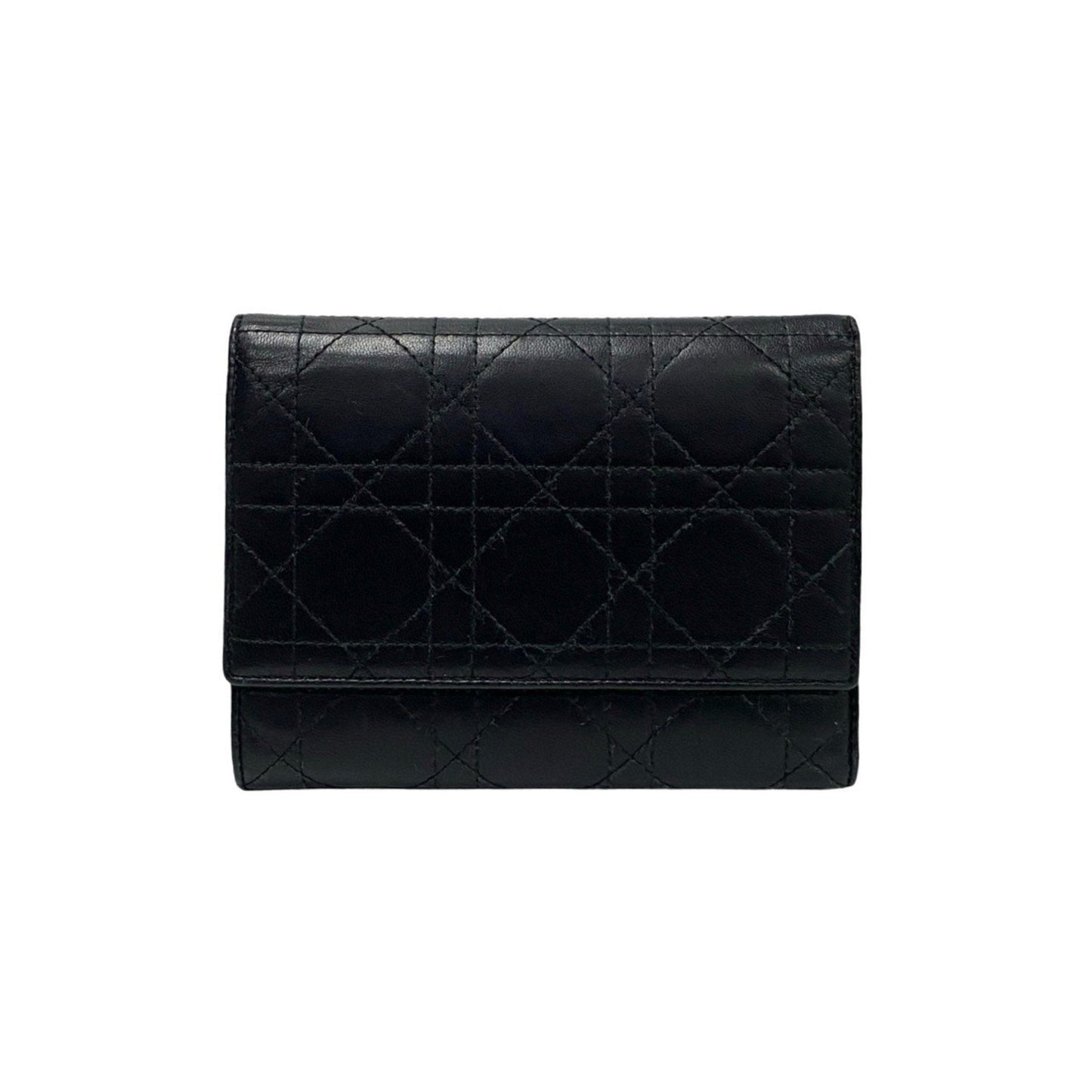 Christian Dior Black Leather Wallet (Tri-Fold) ()