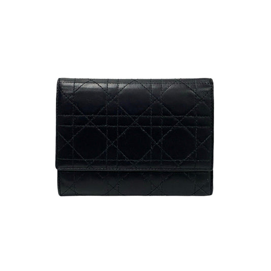 Christian Dior Black Leather Wallet (Tri-Fold) ()