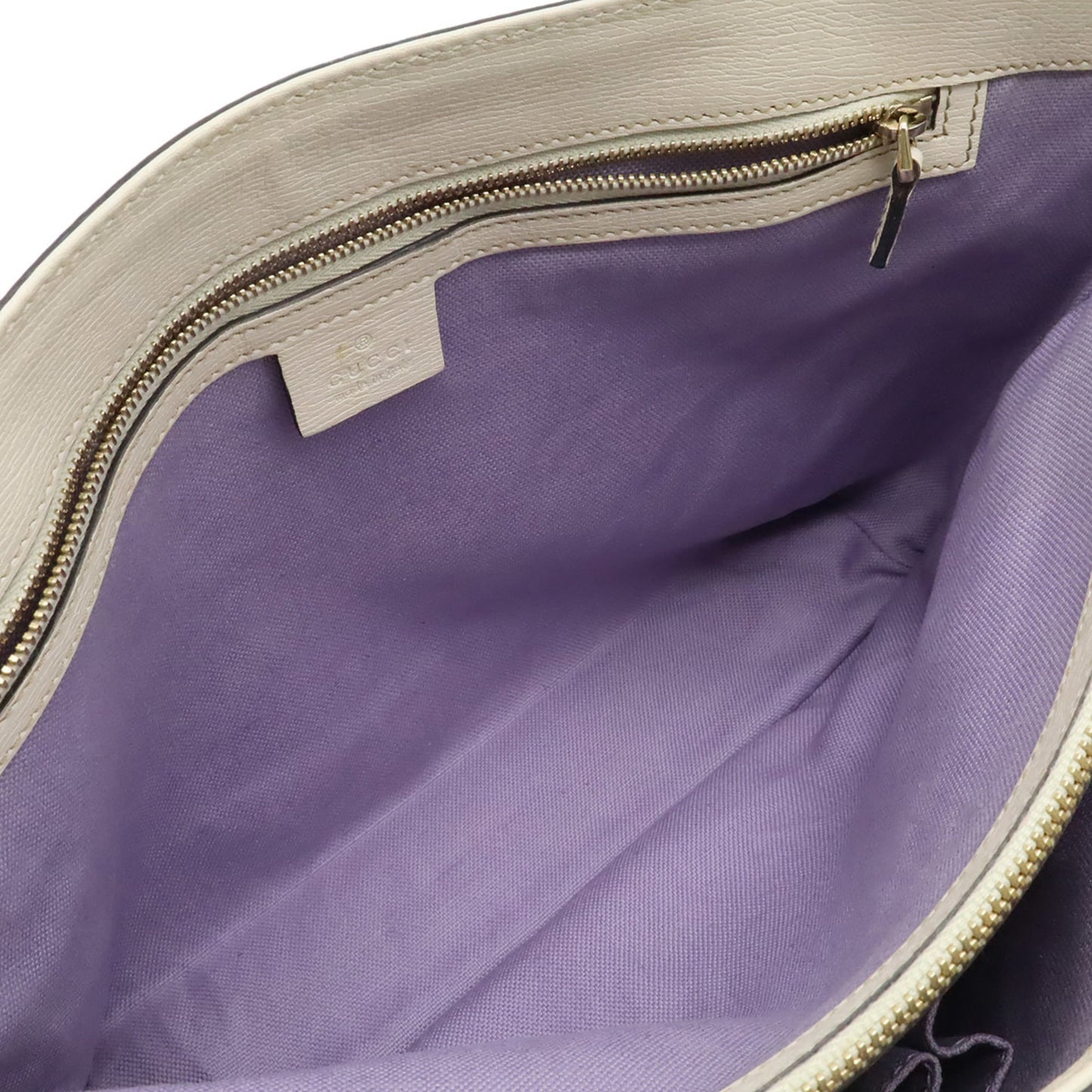 Gucci White Leather Shoulder Bag Tote Bag ( )