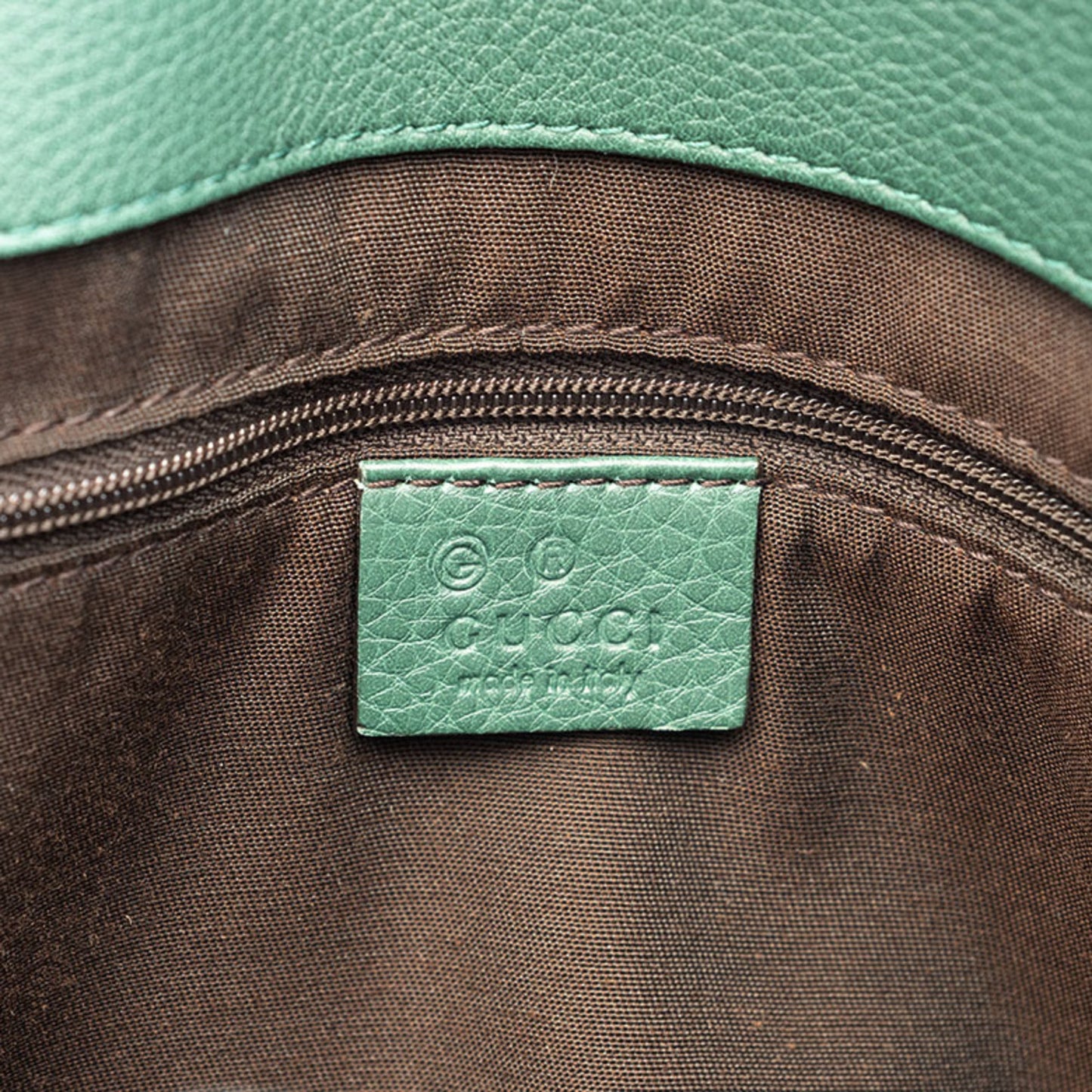 Gucci Abbey Green Leather Shoulder Bag Tote Bag ( )
