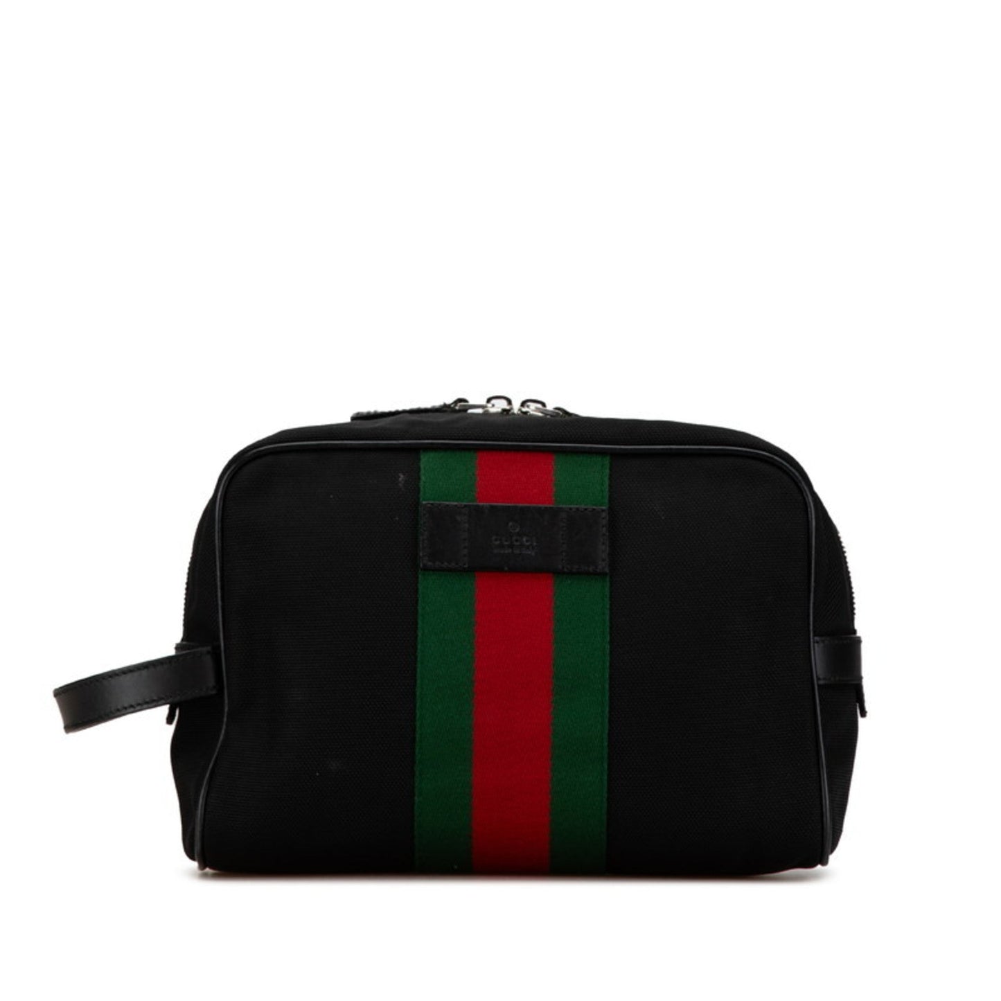 Gucci Black Canvas Leather Clutch Bag