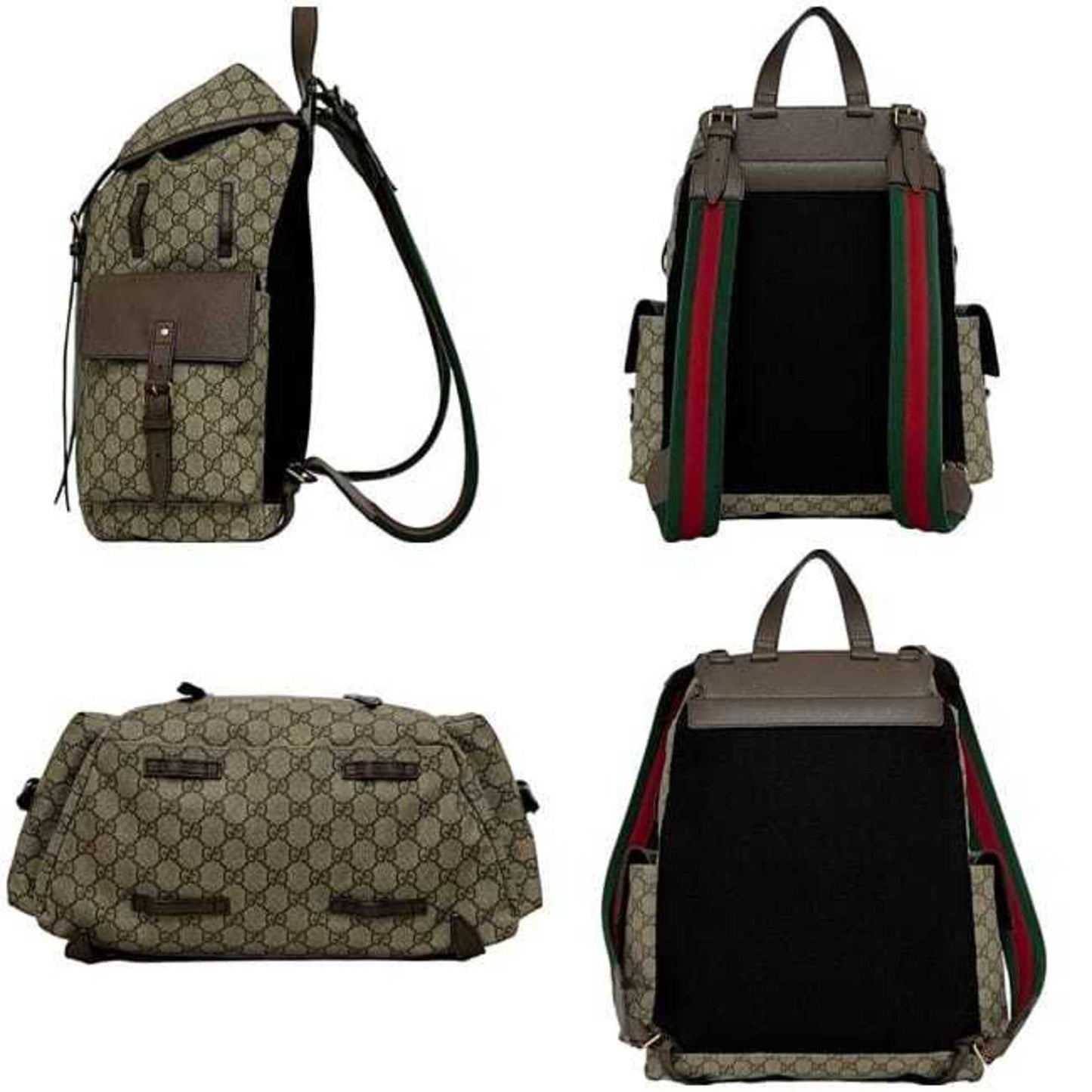 Gucci Sherry Line Beige Brown Gg Supreme Backpack ( )