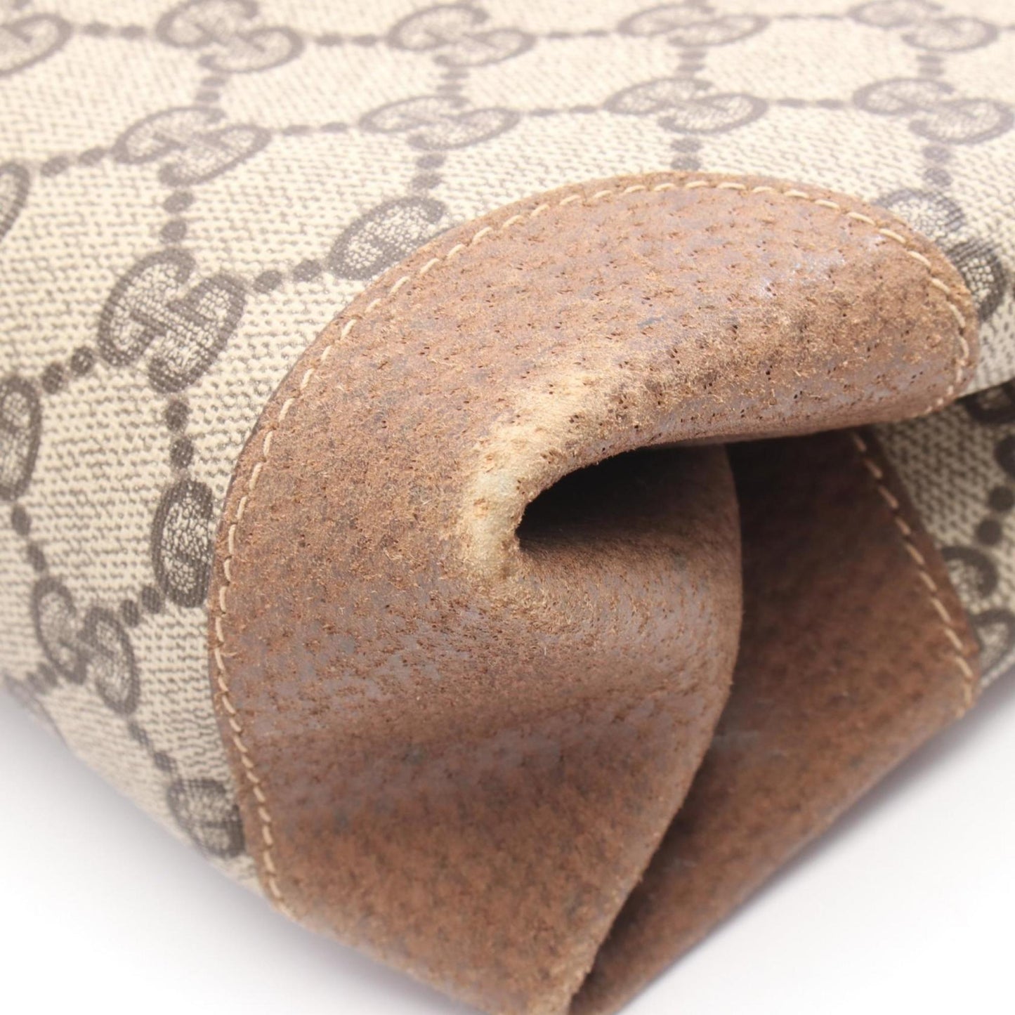Gucci Gg Plus Beige Brown Pvc Leather Tote Bag ( )