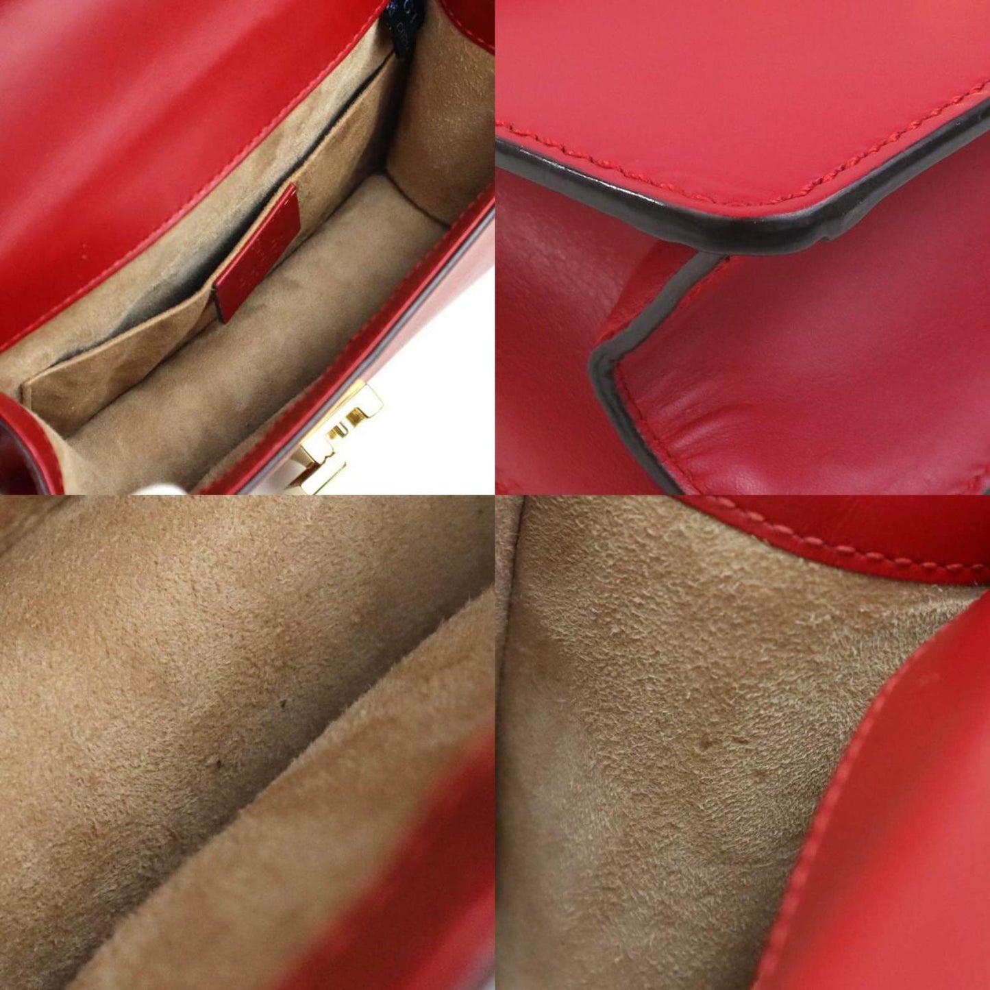 Gucci Red Color Leather Shoulder Bag ( )