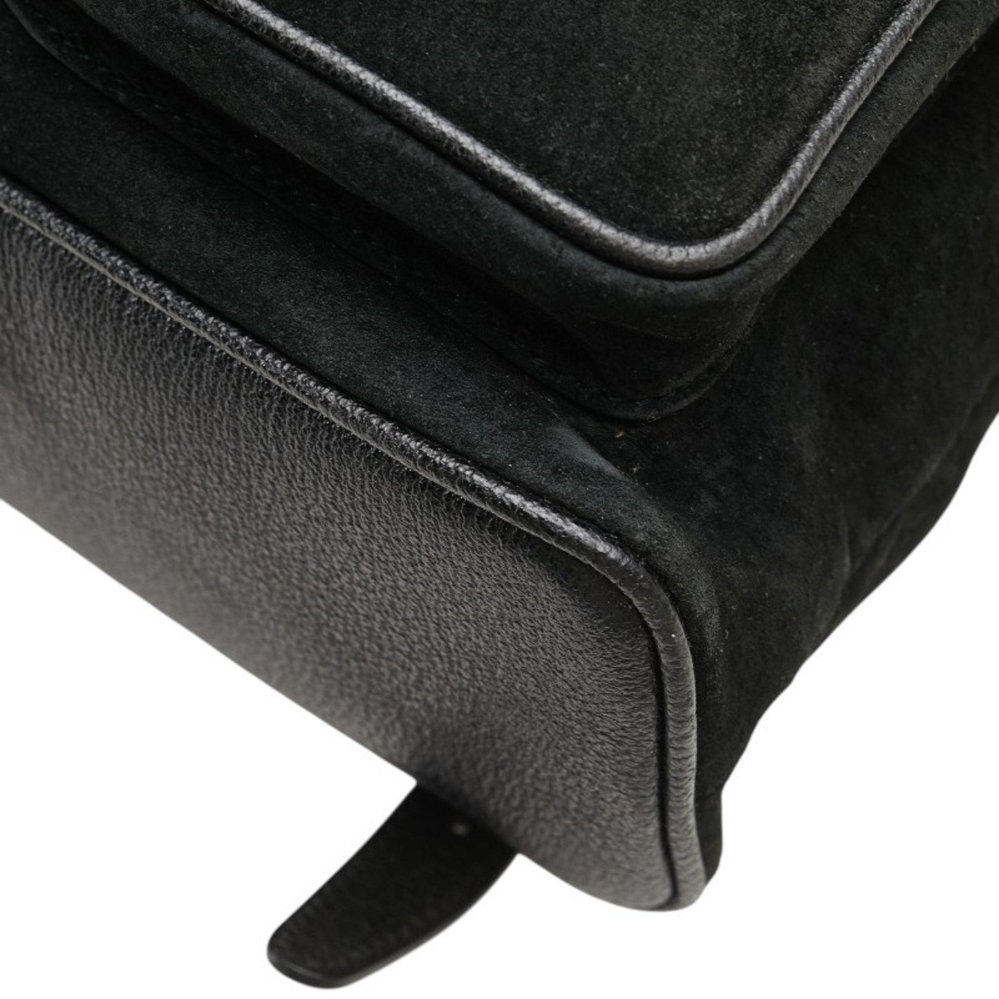 Gucci Bamboo Black Suede Leather Backpack ( )