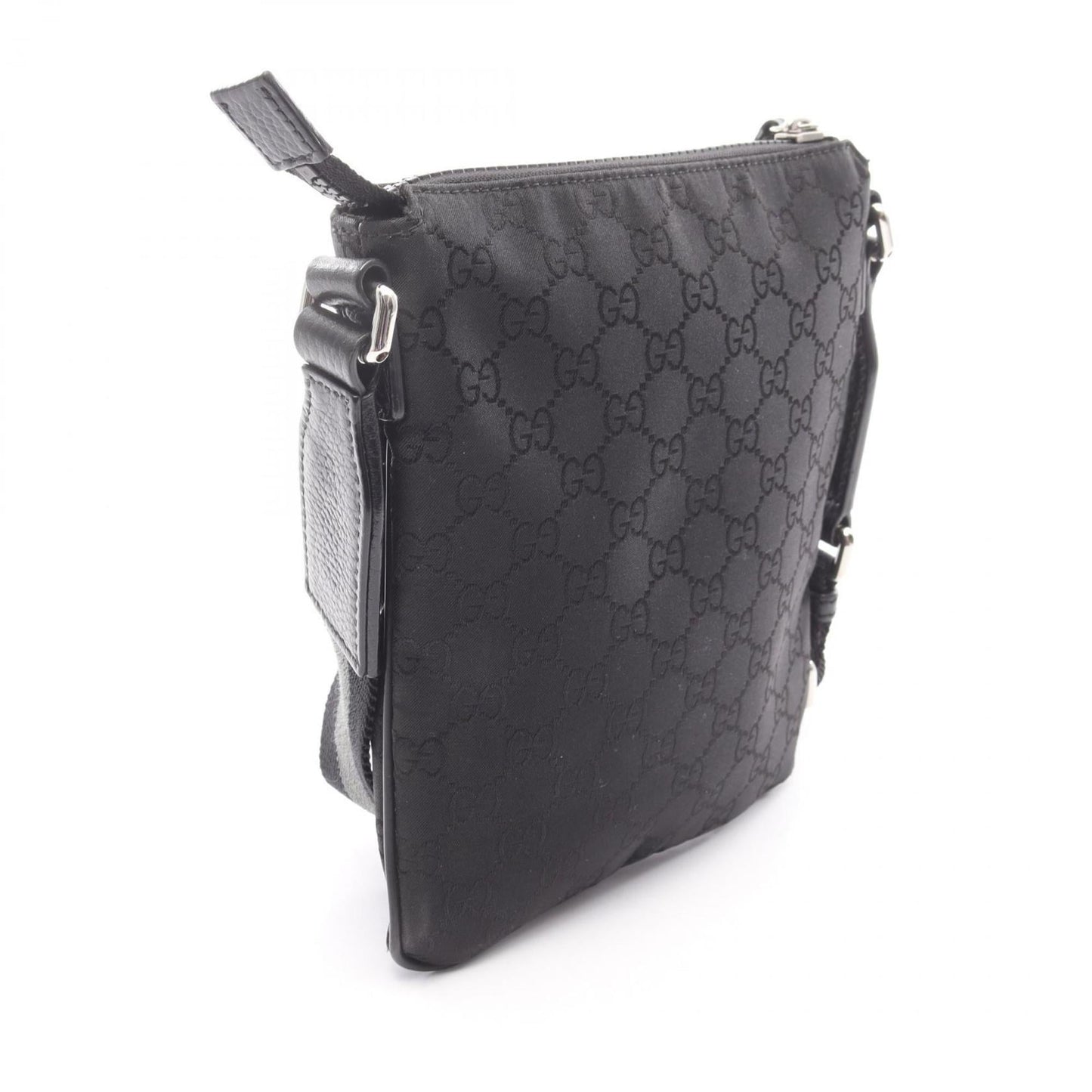 Gucci Black Nylon Leather Shoulder Bag ( )