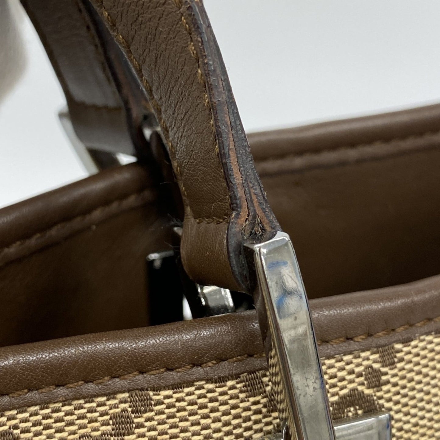 Gucci Beige Brown Canvas Tote Bag ( )