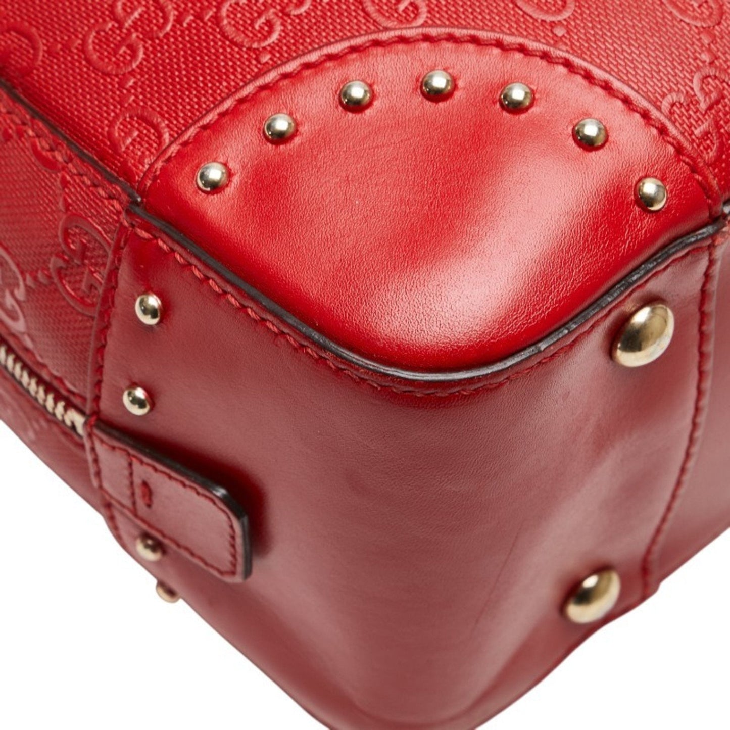 Gucci Red Color Leather Handbag Shoulder Bag ( )