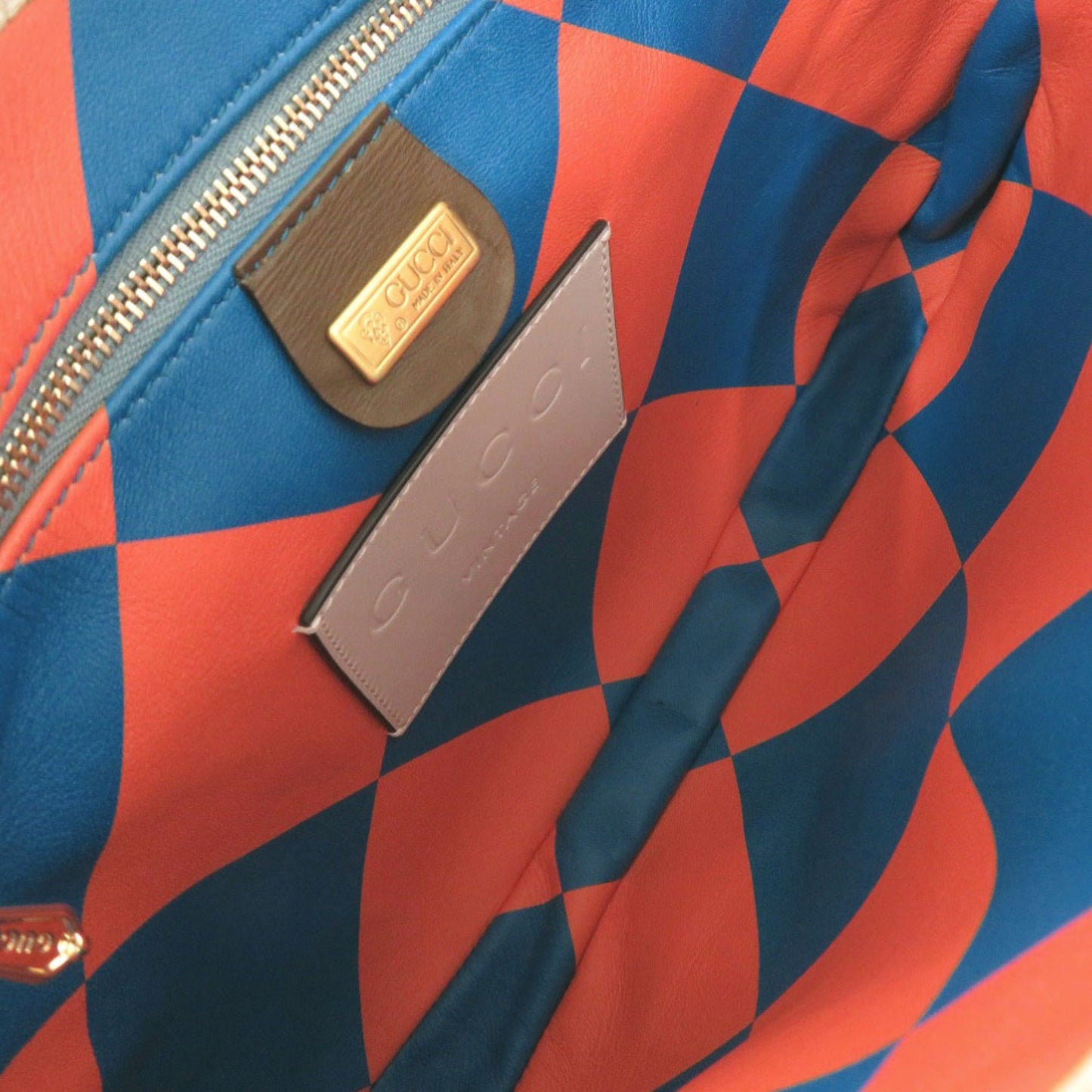 Gucci Brown Ivory Khaki Leather Suede Shoulder Bag ( )