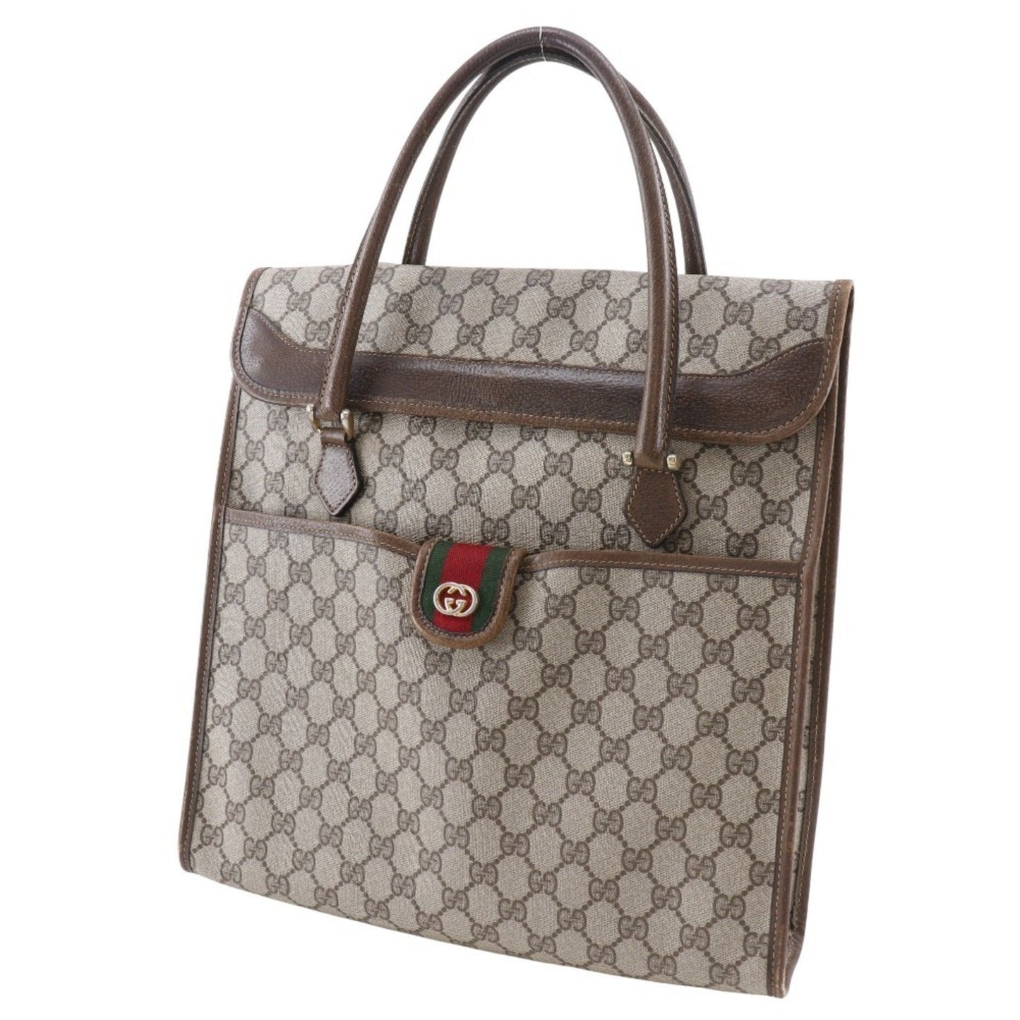 Gucci Sherry Line Brown Pvc Handbag ( )