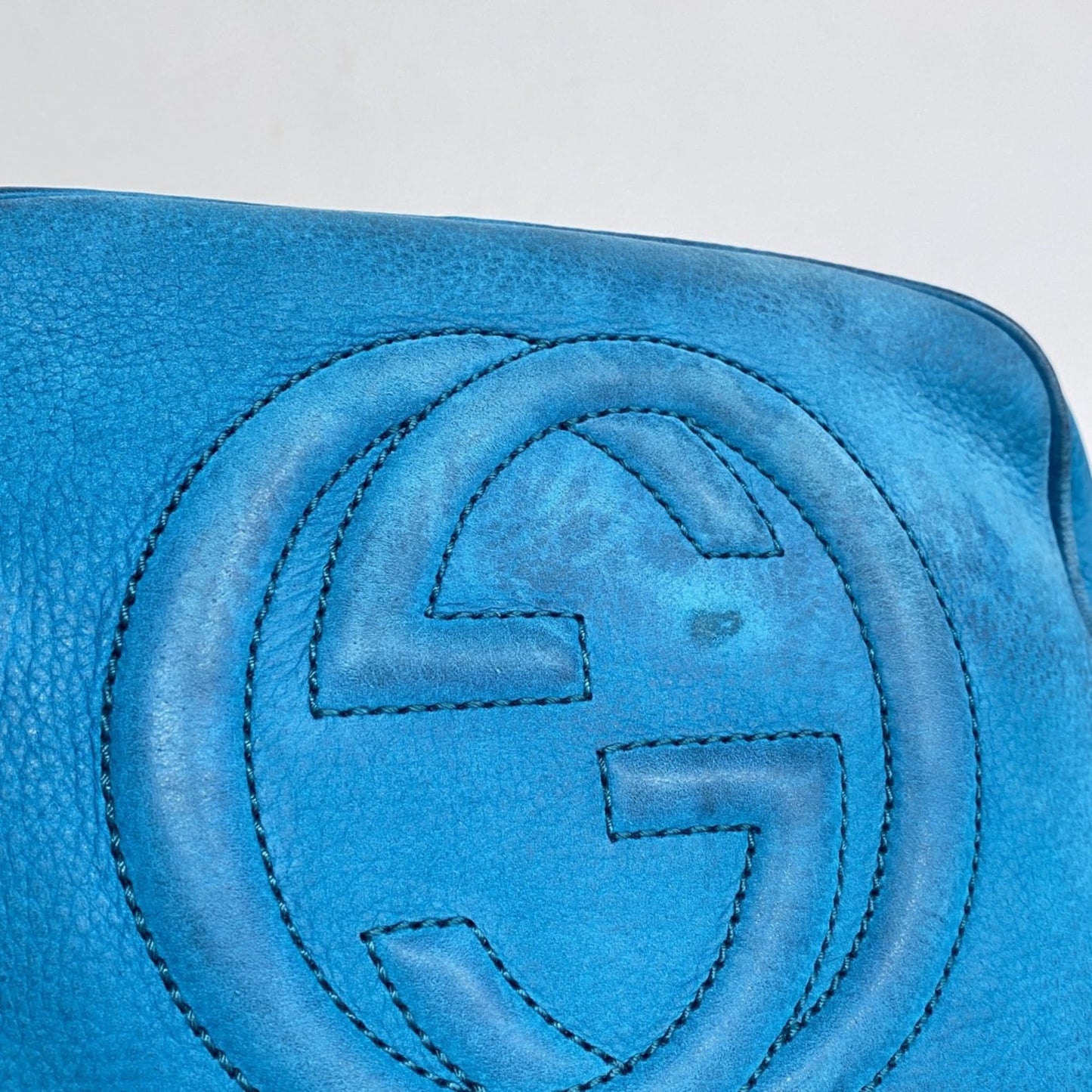 Gucci Blue Leather Shoulder Bag ( )