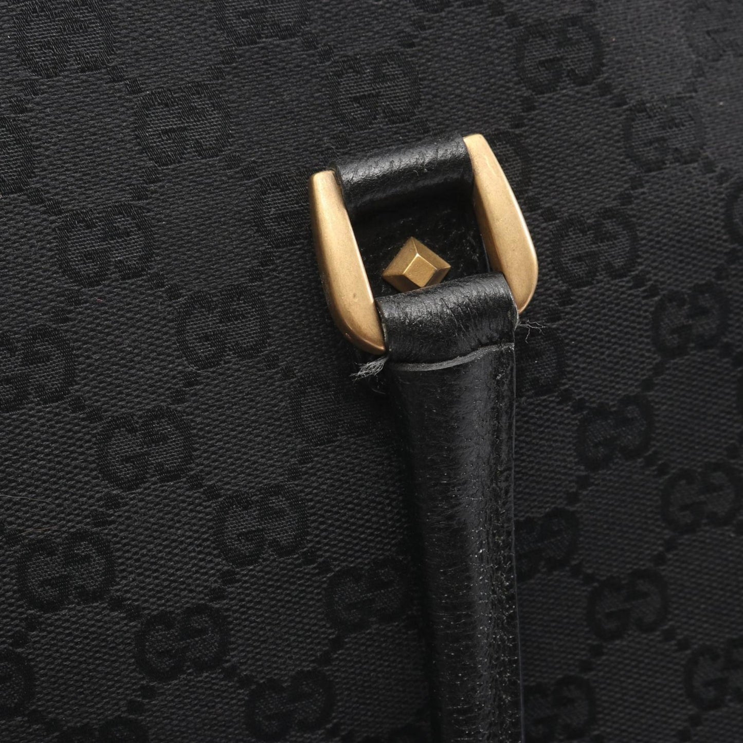 Gucci Black Canvas Leather Handbag ( )