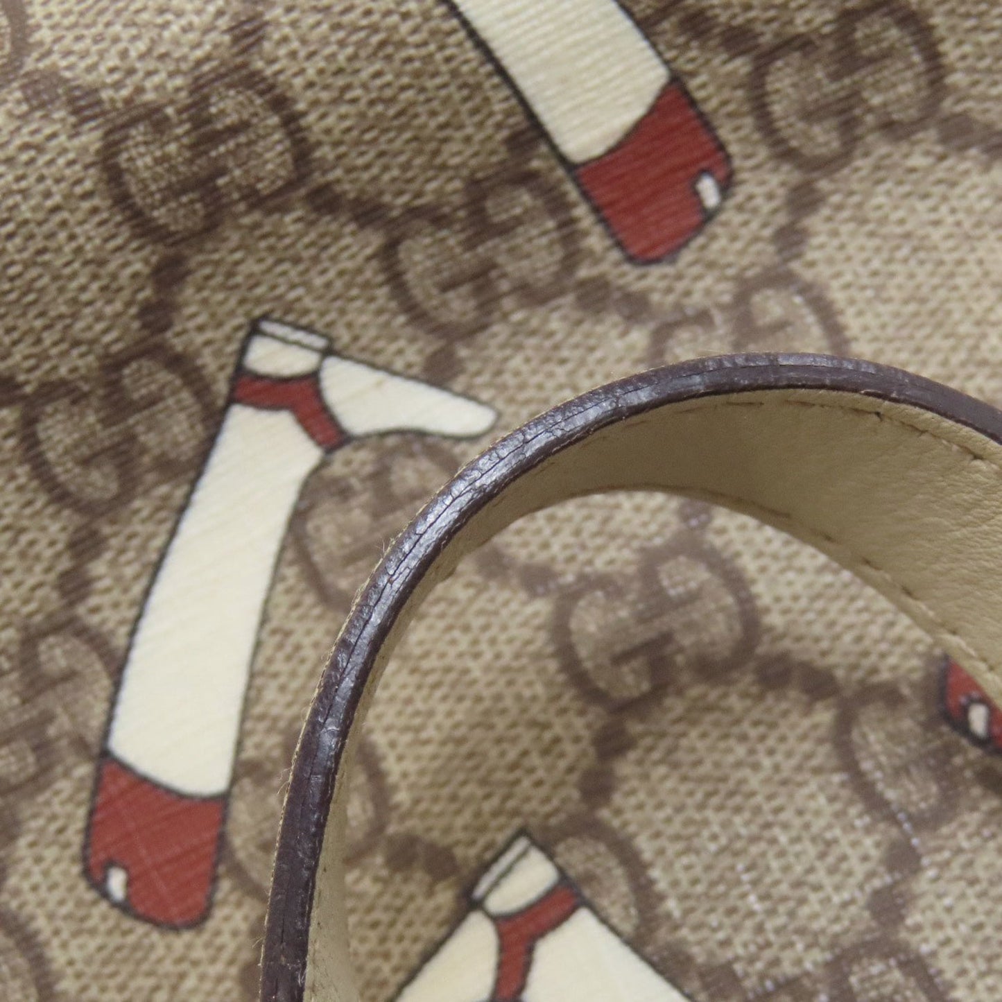 Gucci Brown White Pvc Handbag ( )