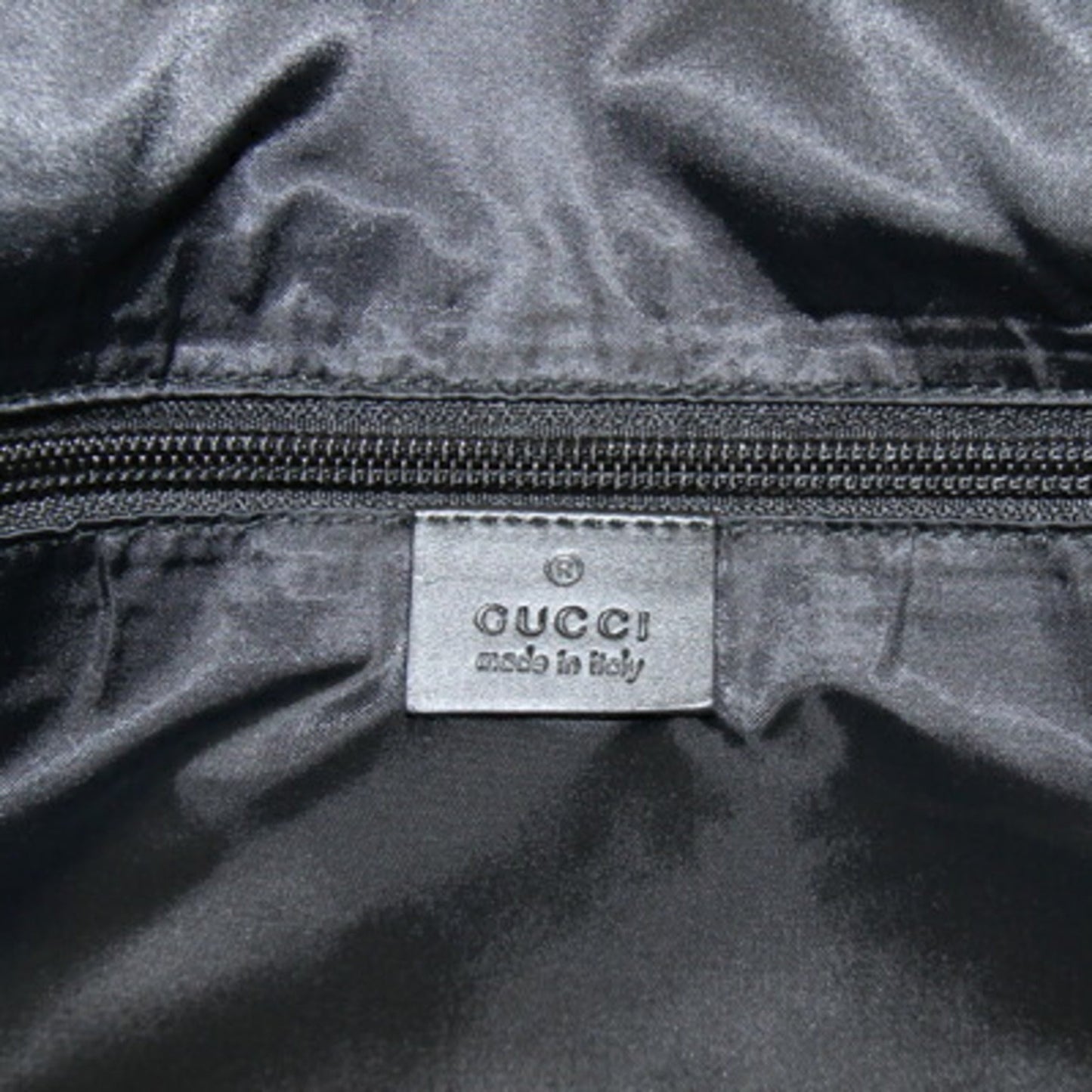 Gucci Diamante Black Gray Nylon Handbag Tote Bag ( )