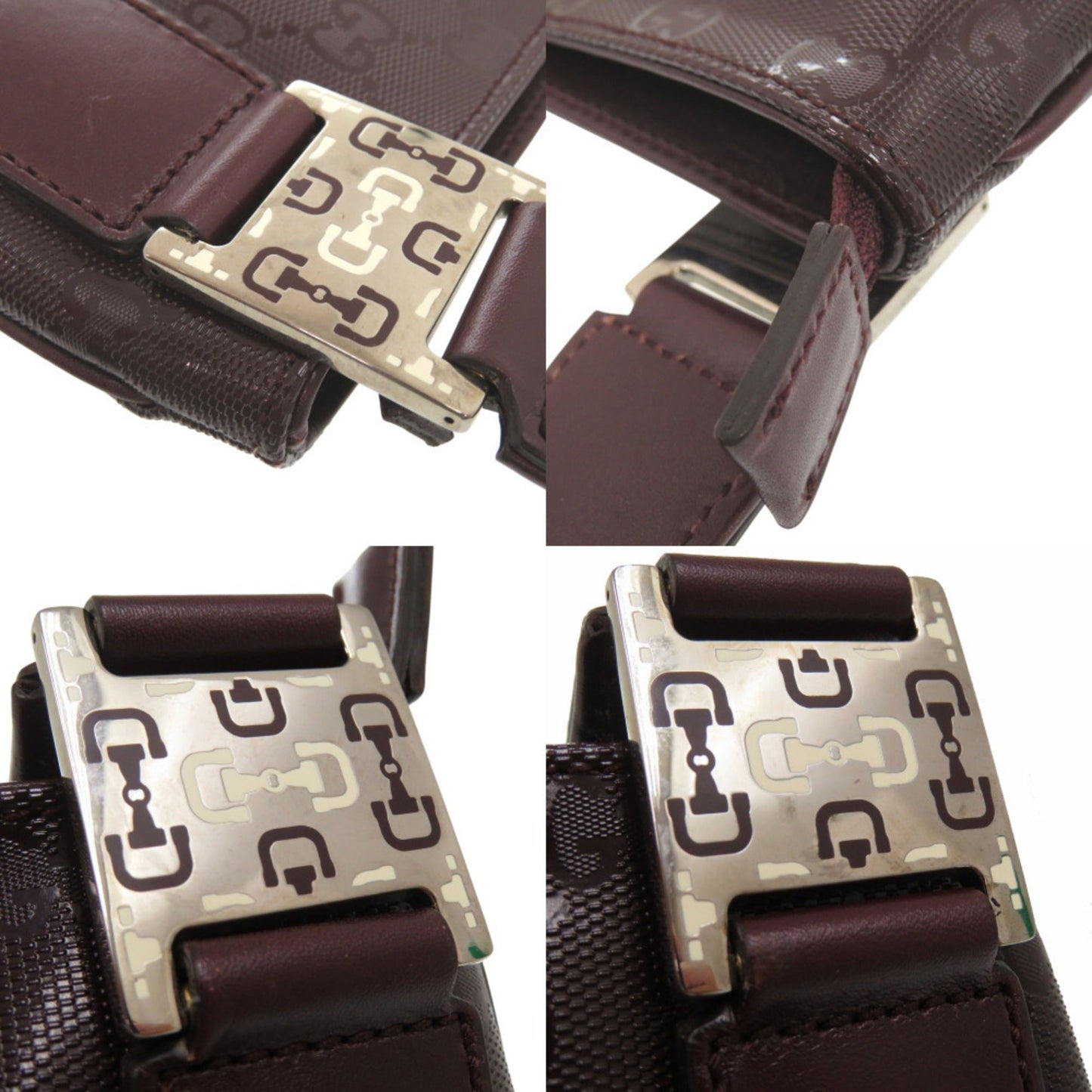 Gucci Bordeaux Pvc Leather Shoulder Bag ( )