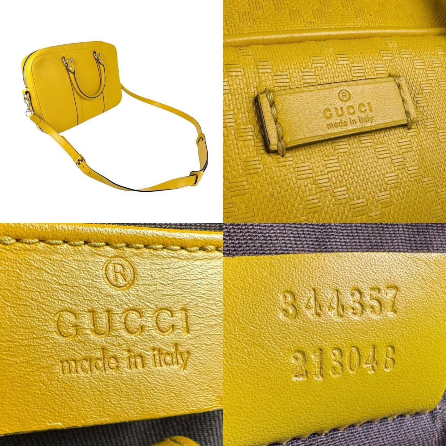 Gucci Yellow Leather Handbag Shoulder Bag ( )