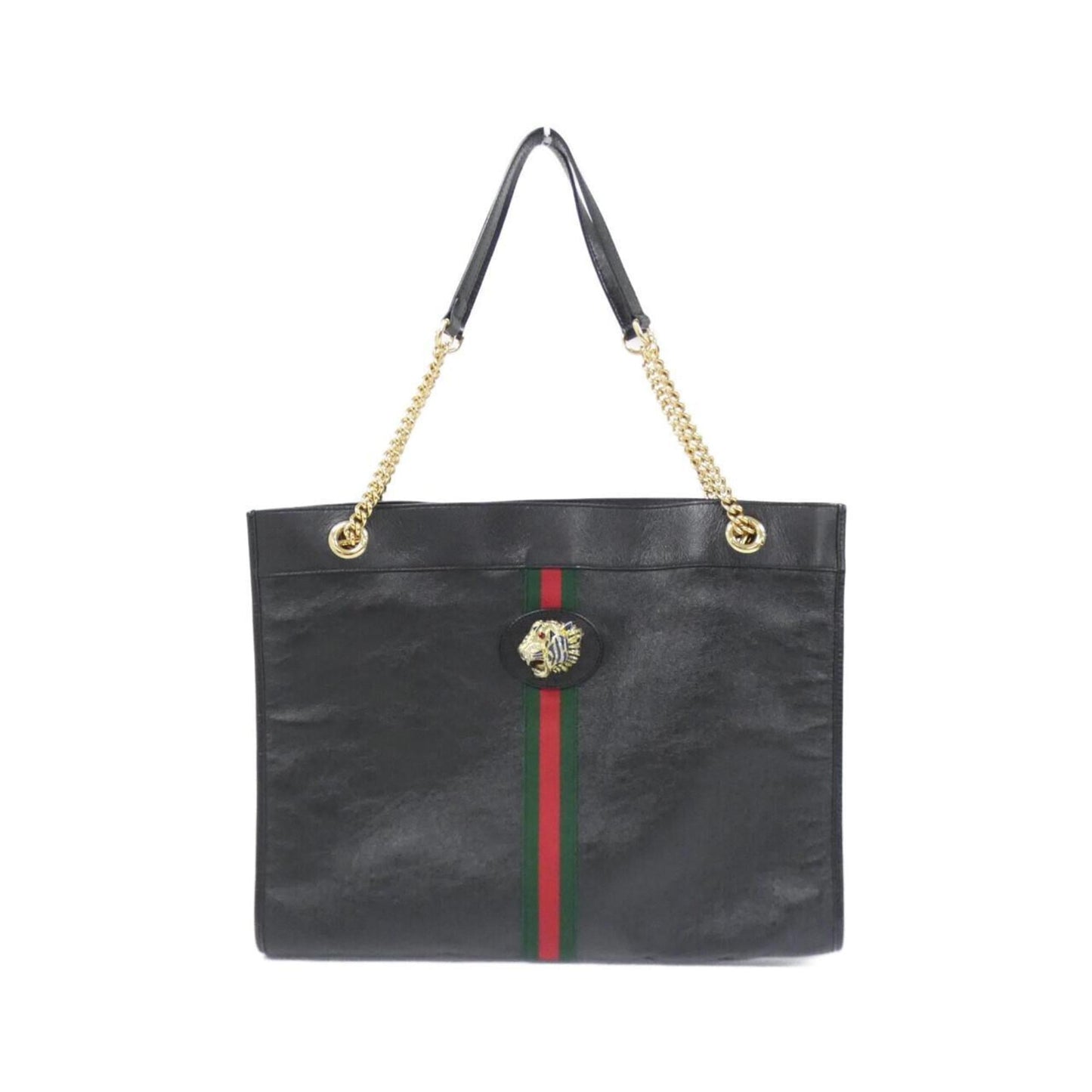 Gucci Black Leather Handbag Tote Bag ( )