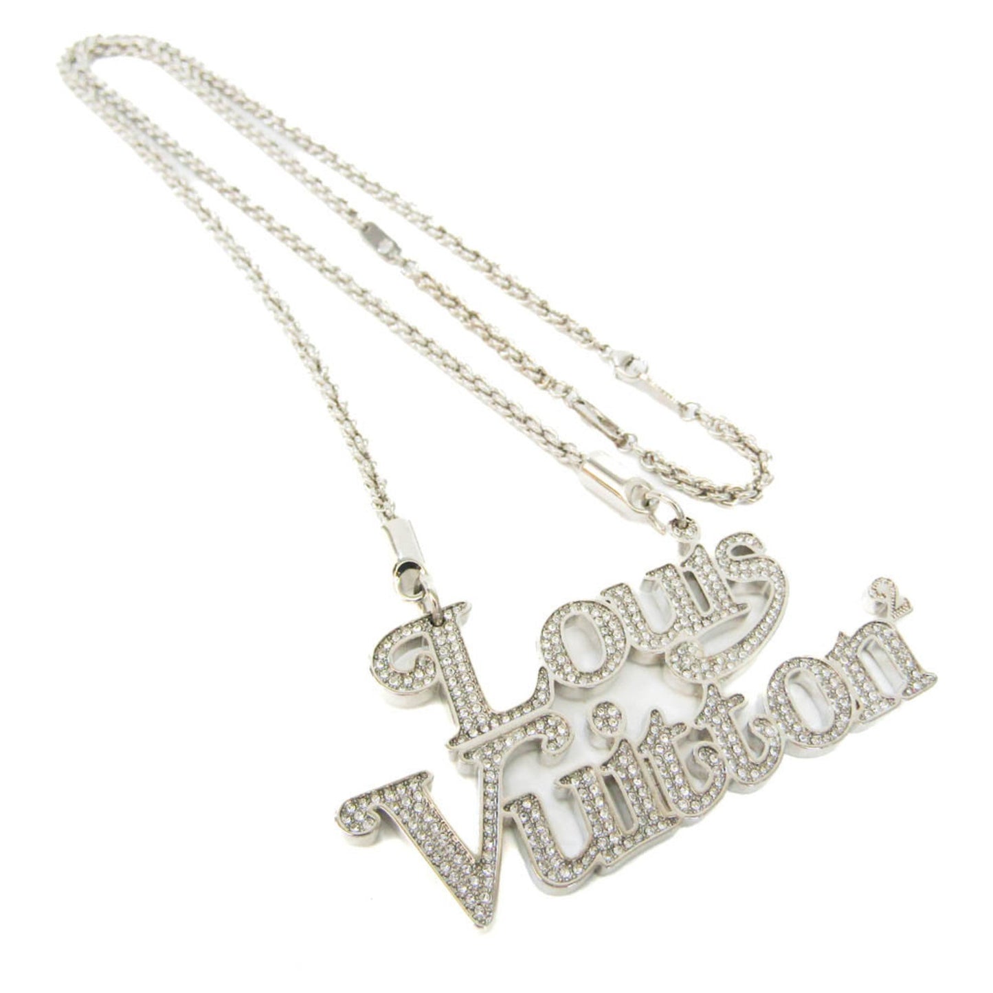 LOUIS VUITTON Colliersquard LV Strass MP2691 Metal,Rhinestone Men,Women Pendant Necklace [Silver]
