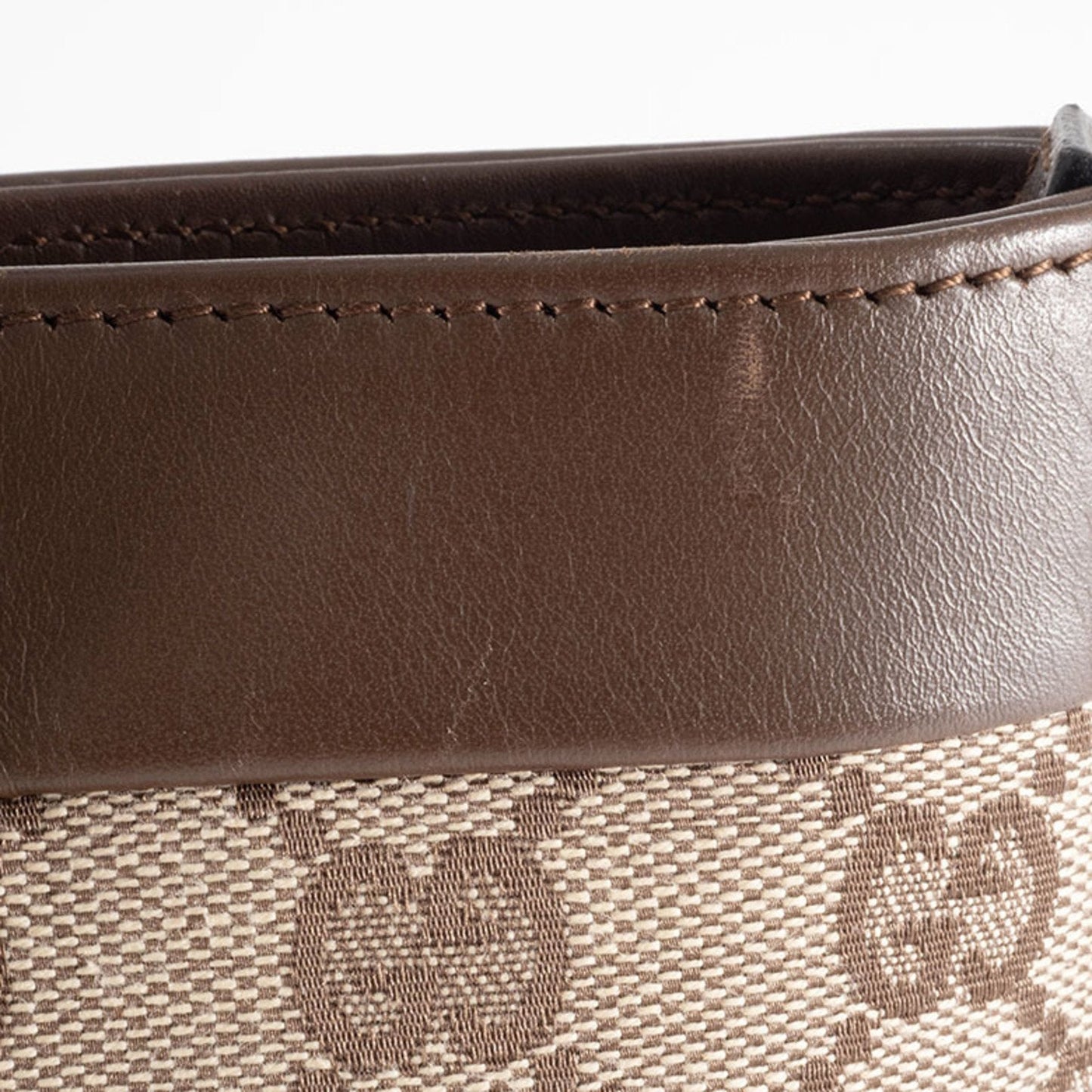 Gucci Gg Canvas Beige Brown Gg Canvas Leather Tote Bag ( )