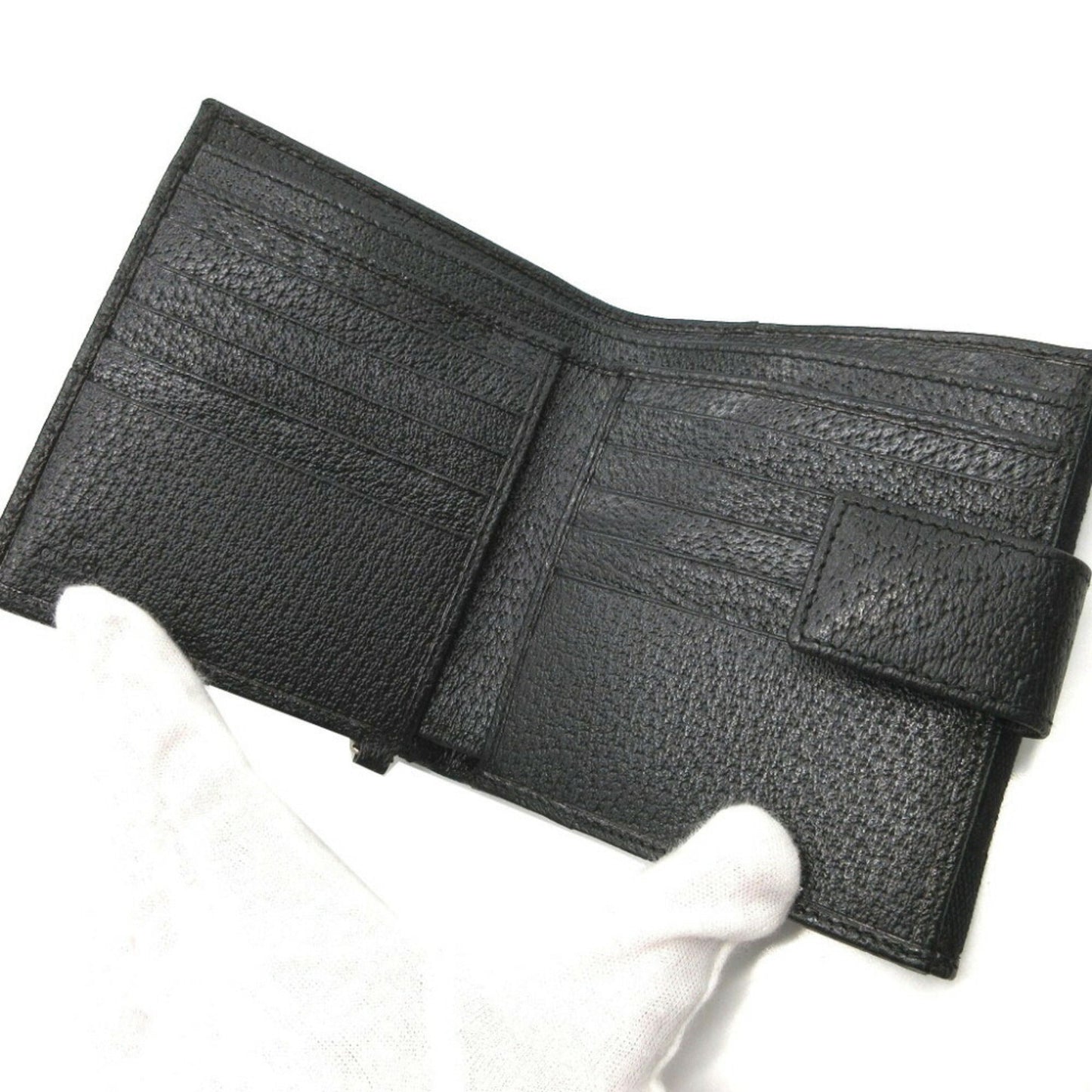 Gucci Black Gg Canvas Leather Wallet (Bi-Fold) ( )