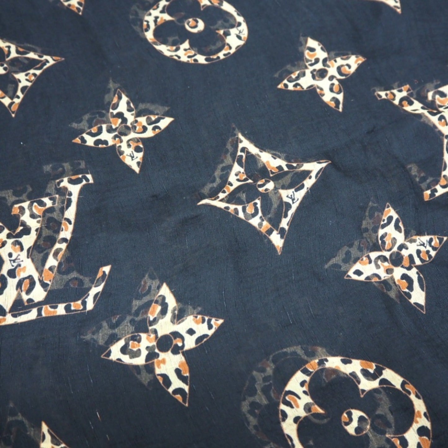 LOUIS VUITTON M77015 Etole Envy LV Wild at Heart Stole Black Unisex
