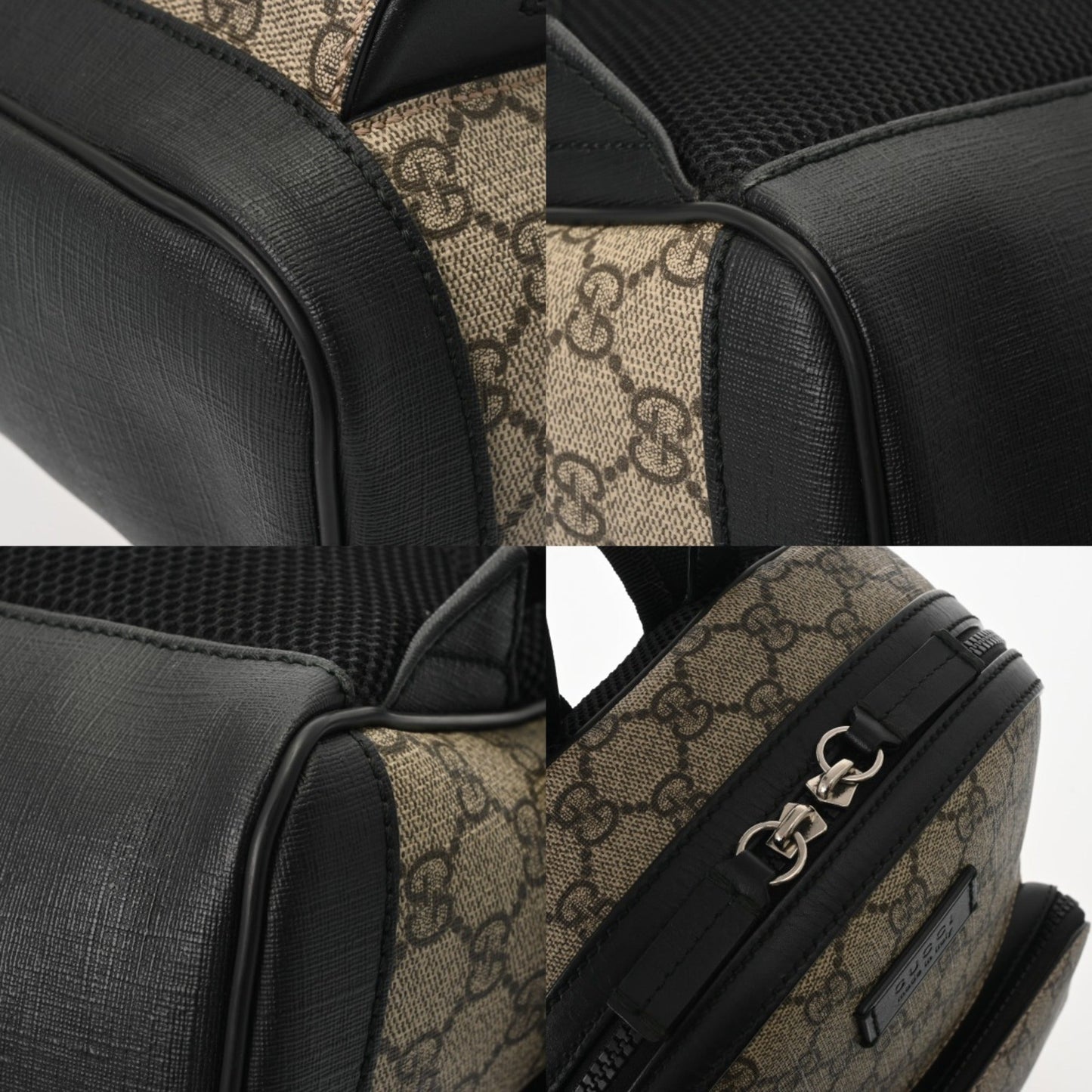 Gucci Beige Gg Supreme Canvas Leather Backpack ( )