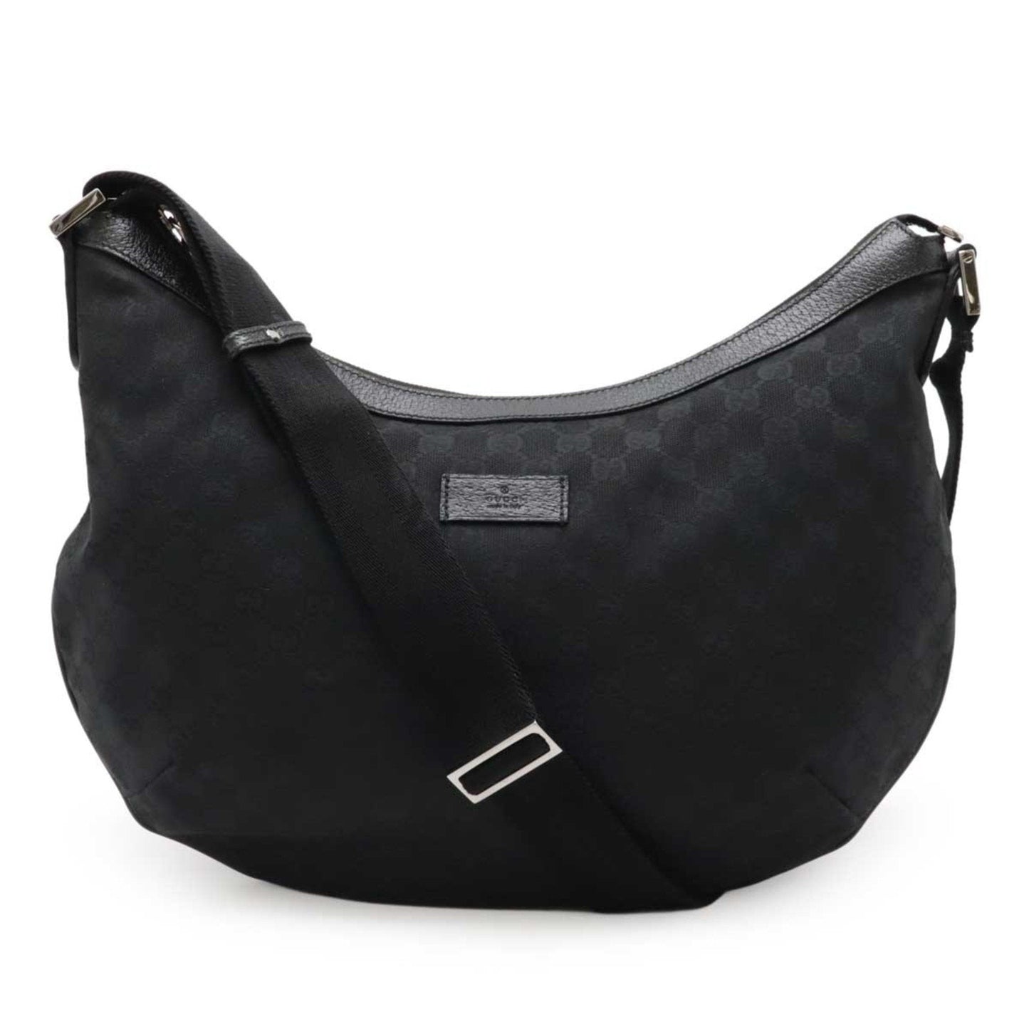 Gucci Gg Canvas Black Gg Canvas Leather Shoulder Bag ( )