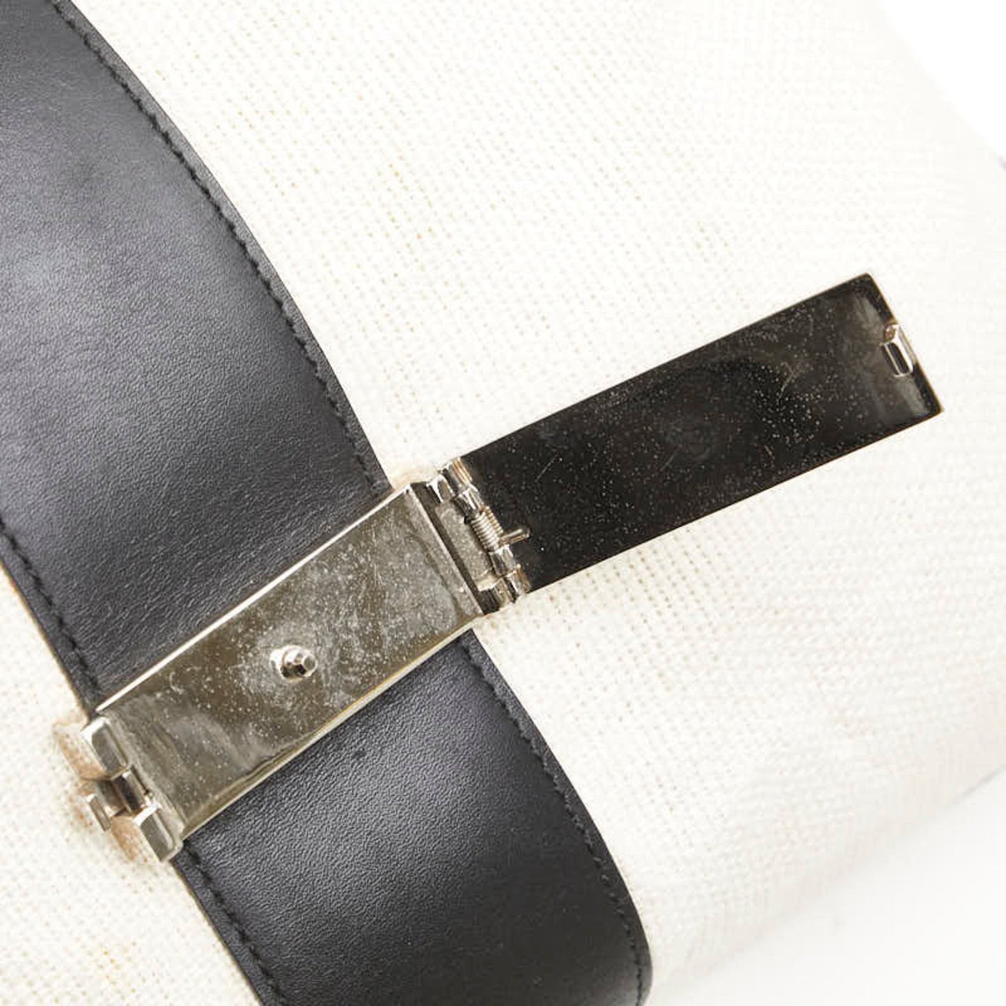 Gucci Black Ivory Canvas Leather Handbag Shoulder Bag ( )