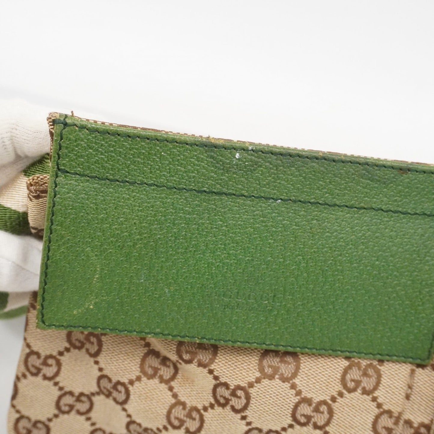 Gucci Brown Green Canvas Fanny Pack ( )