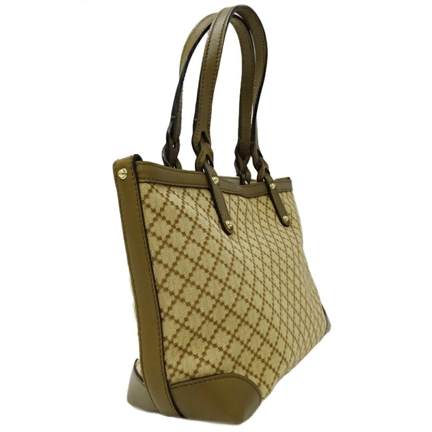 Gucci Diamante Beige Khaki Canvas Tote Bag ( )