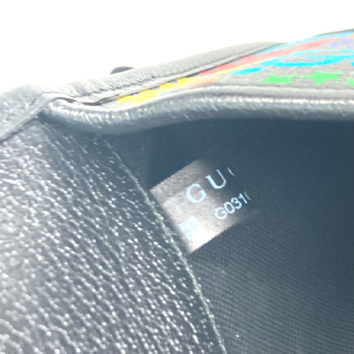 Gucci Black Multi-Color Leather Pvc Shoulder Bag Sling Bag ( )