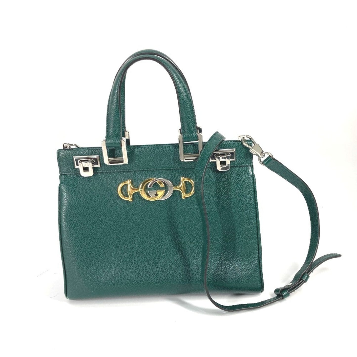 Gucci Green Leather Handbag Shoulder Bag ( )