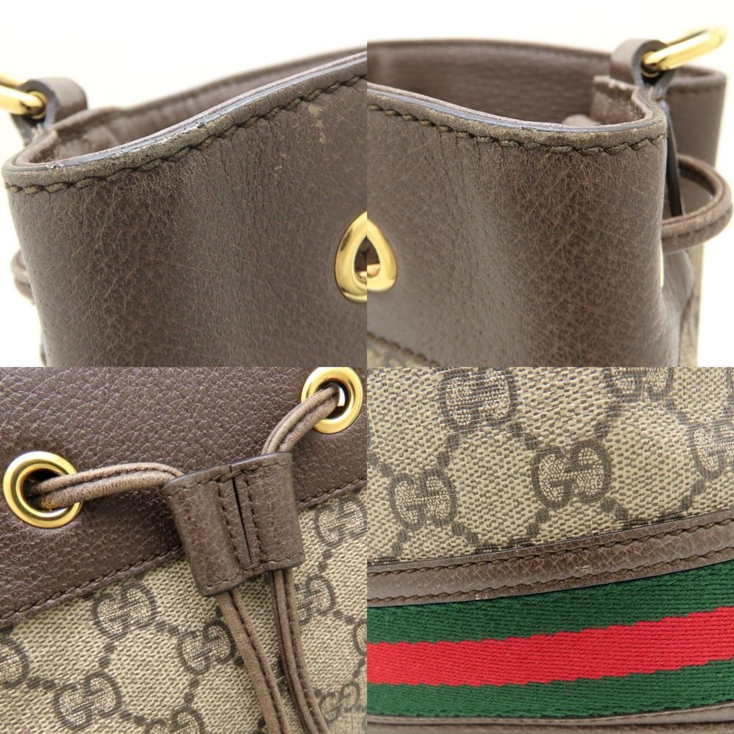 Gucci Beige Brown Gg Supreme Leather Handbag ( )