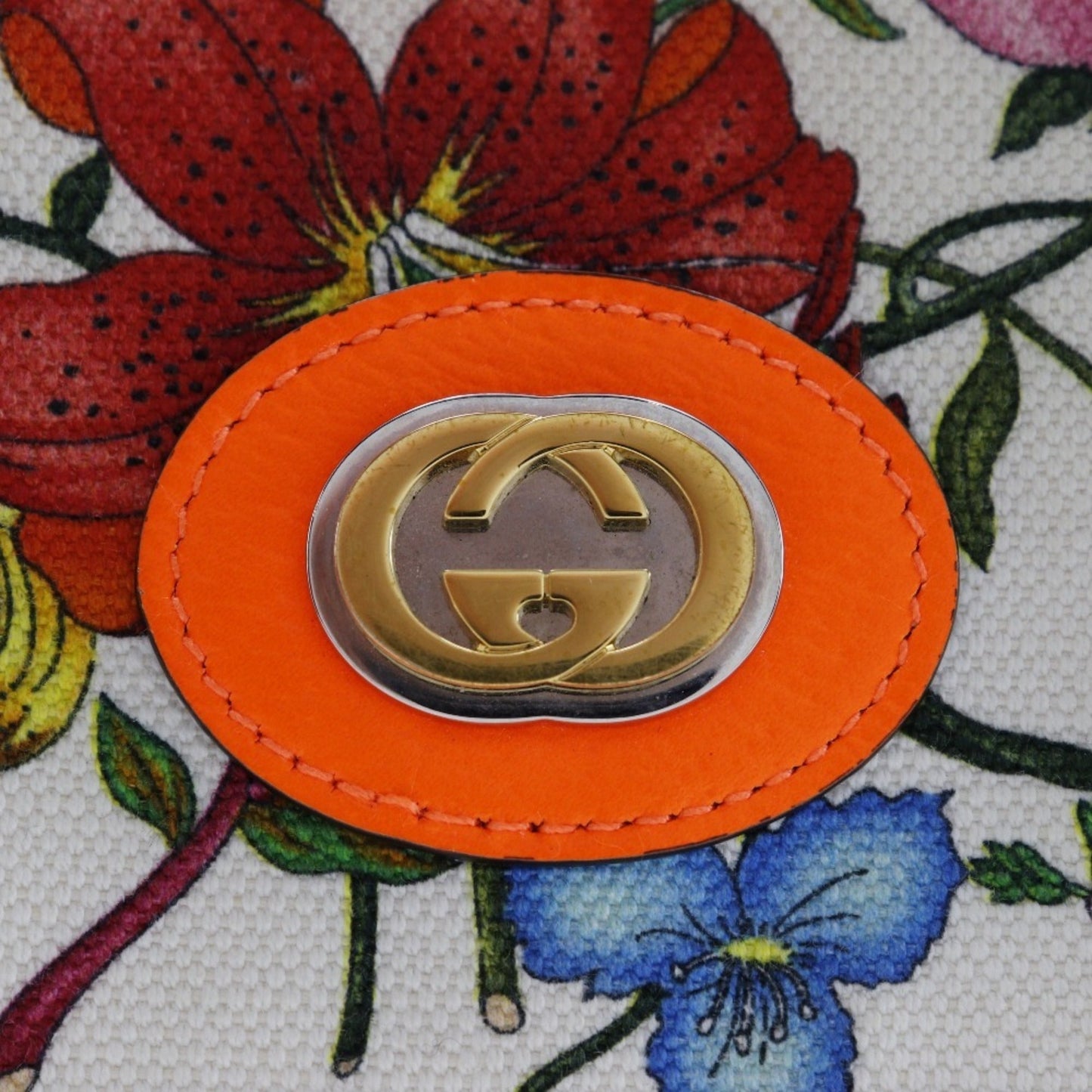 Gucci Orange Canvas Leather Shoulder Bag ( )