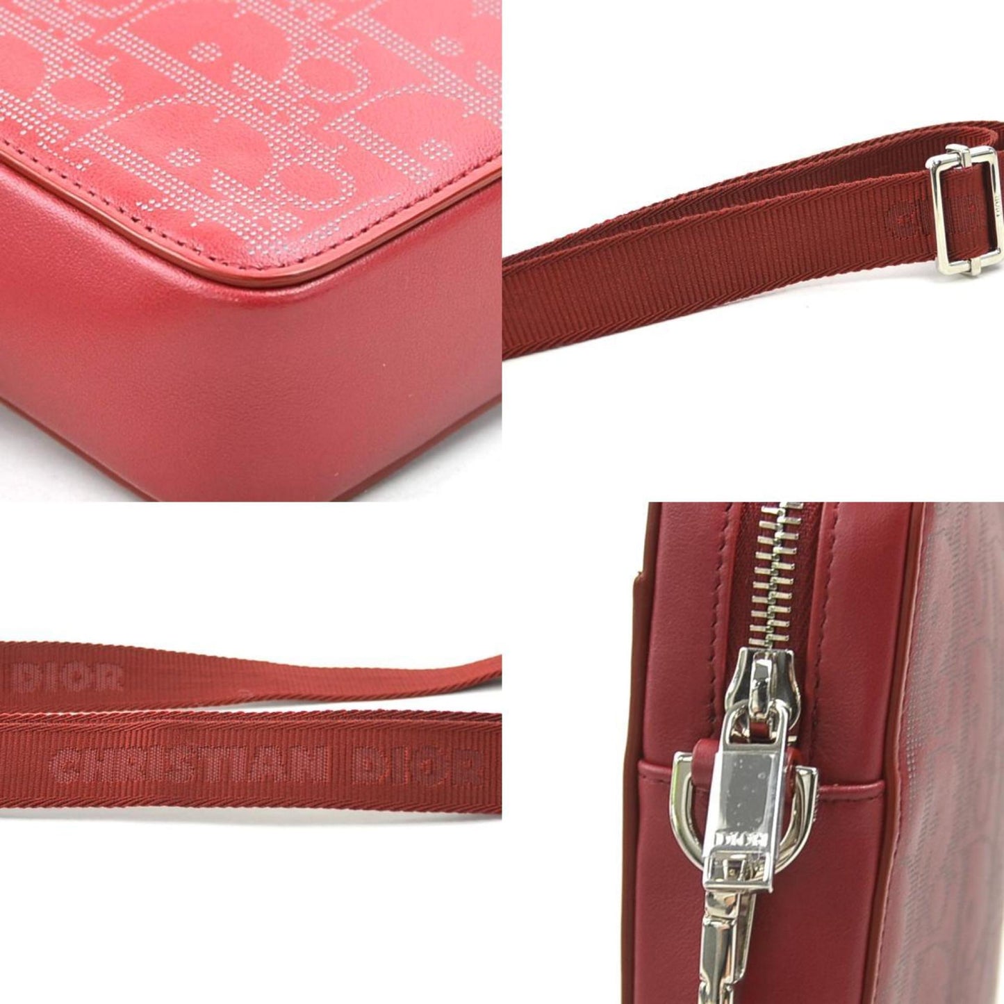 Christian Dior Red Color Leather Shoulder Bag ()