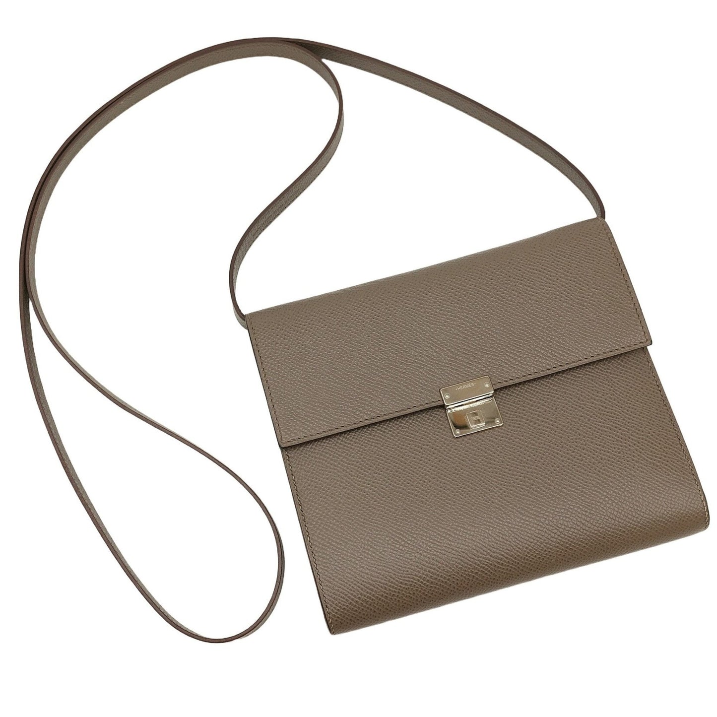 Hermes Etoupe Gray Epsom Leather Shoulder Bag ( )