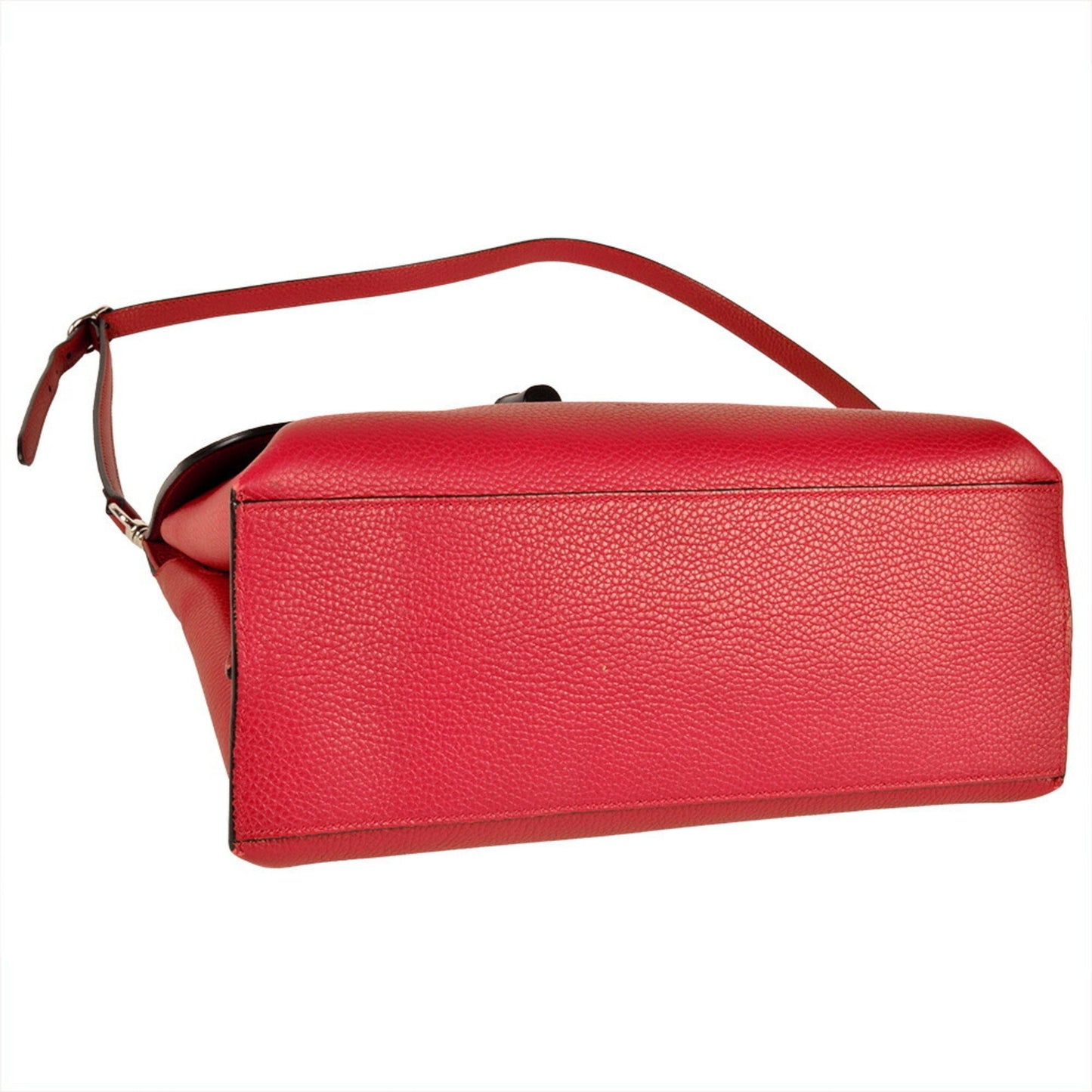 Gucci Daily Red Color Leather Bamboo Handbag ( )