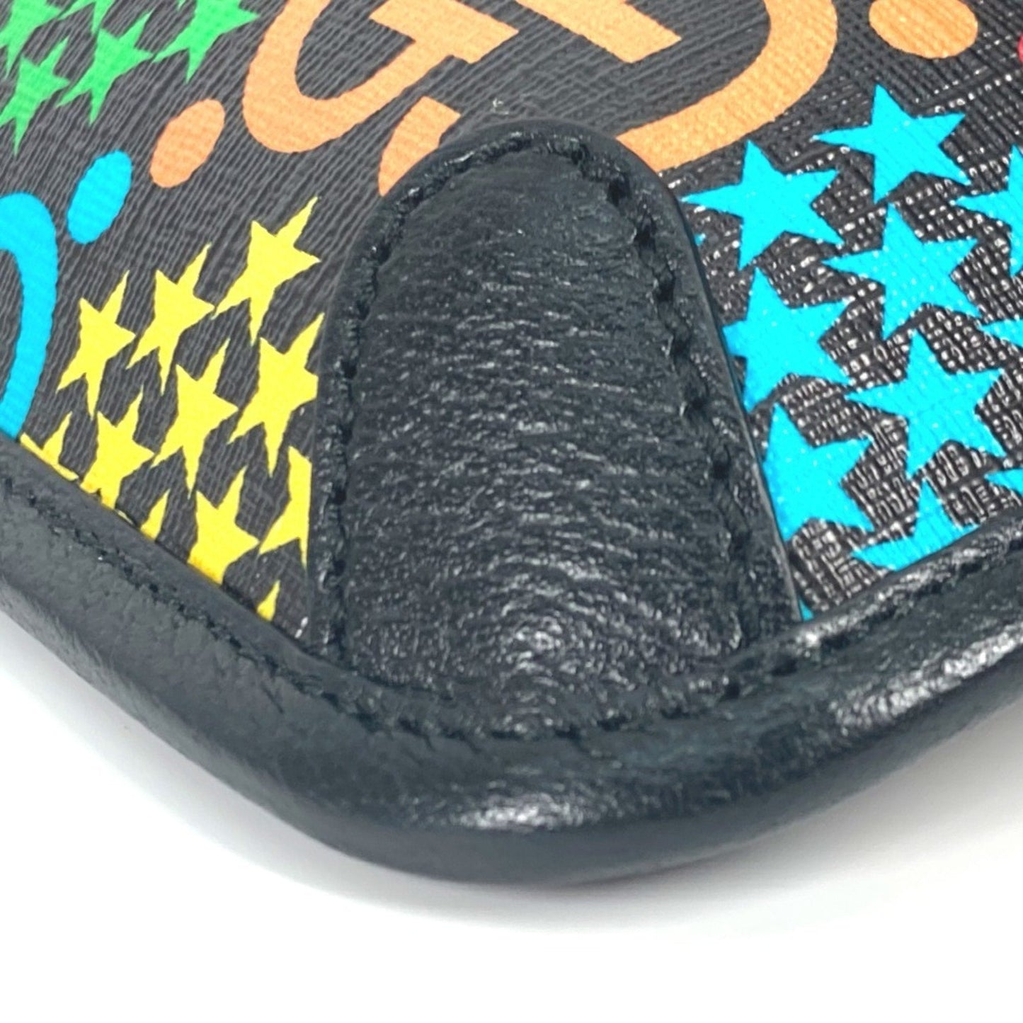 Gucci Black Multi-Color Leather Pvc Shoulder Bag Sling Bag ( )