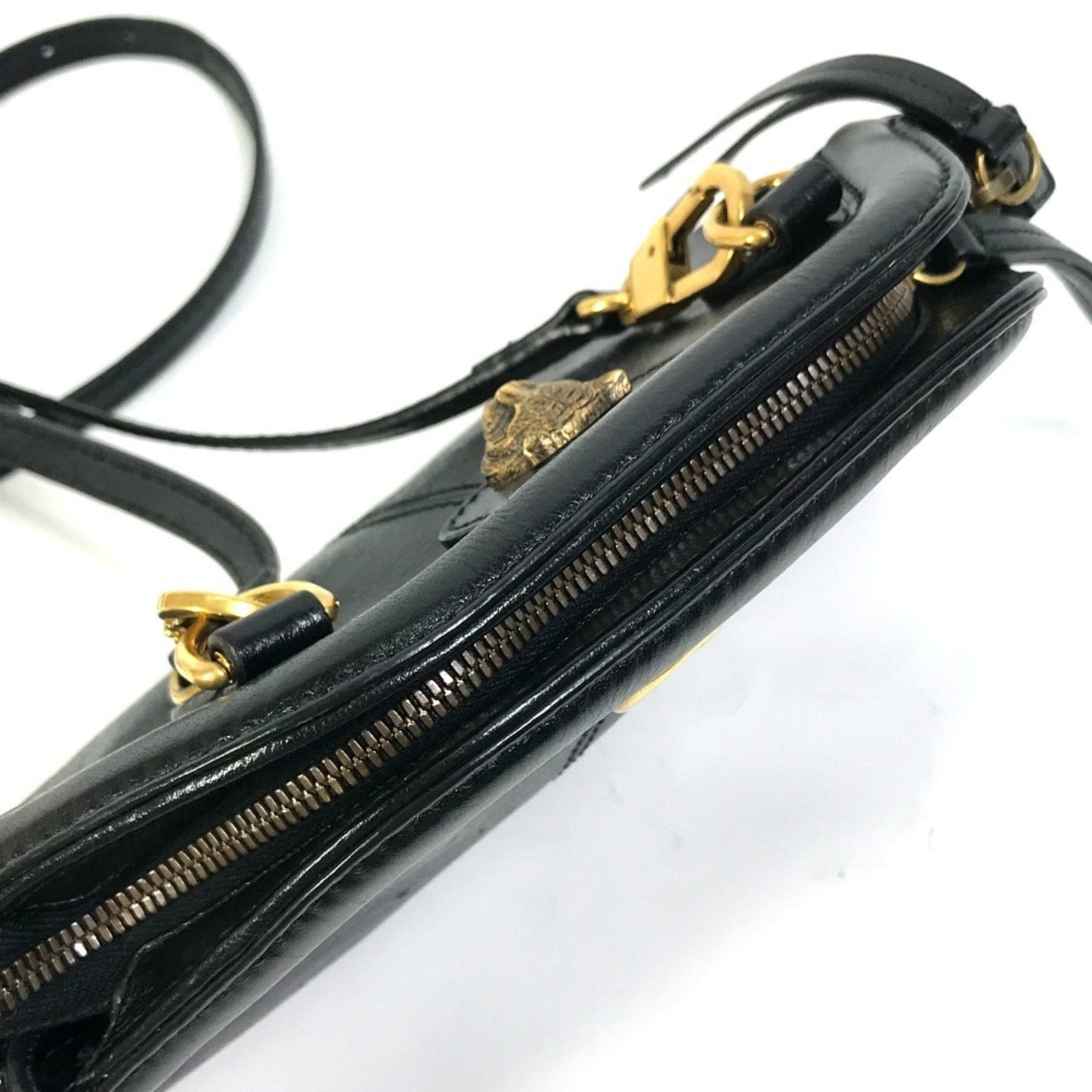 Gucci Black Leather Clutch Bag Shoulder Bag ( )