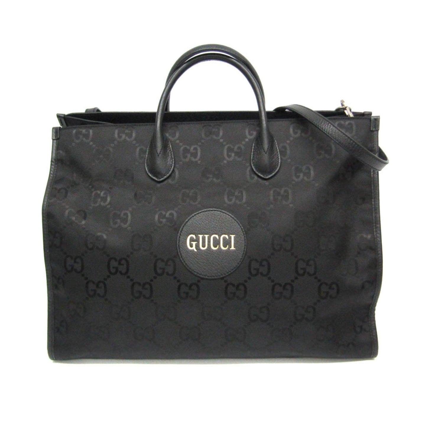 Gucci Black Nylon Canvas Leather Handbag Shoulder Bag ( )