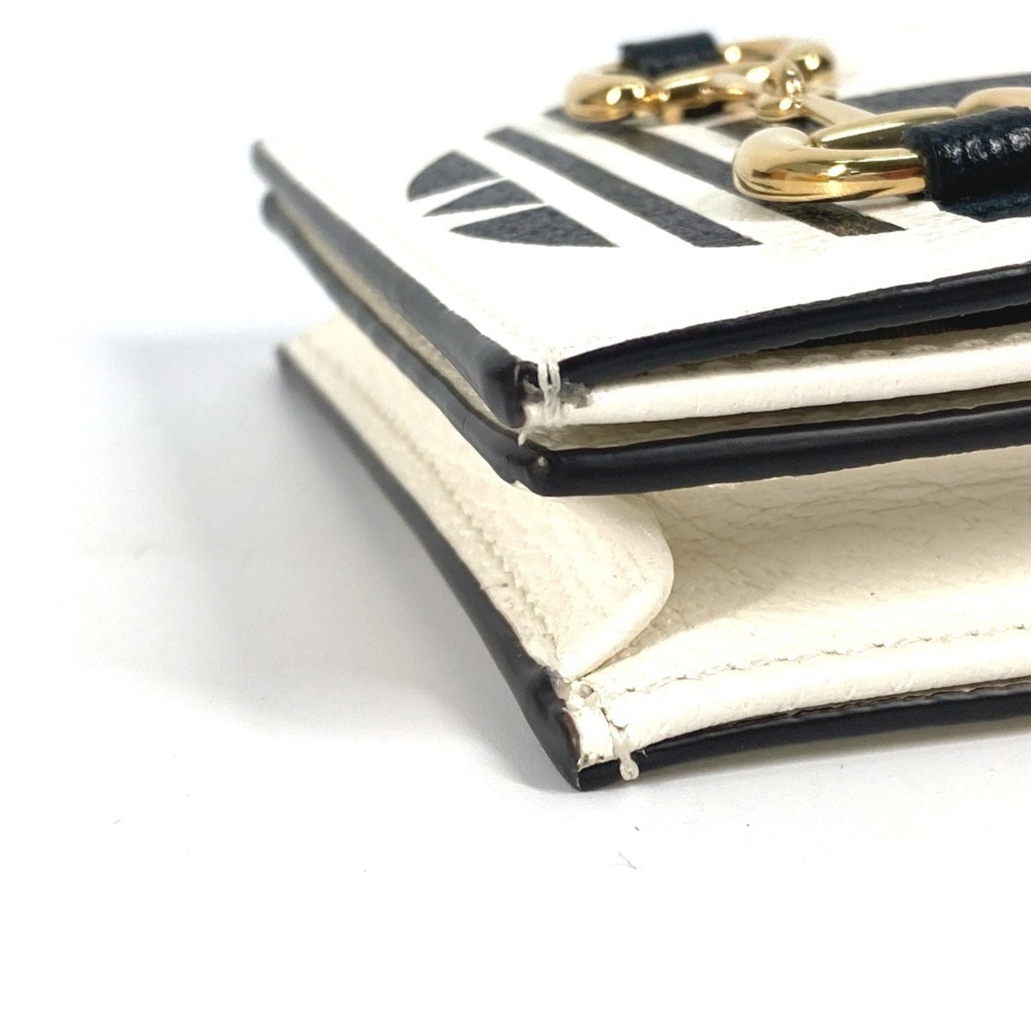 Gucci Black White Leather Wallet (Bi-Fold) ( )