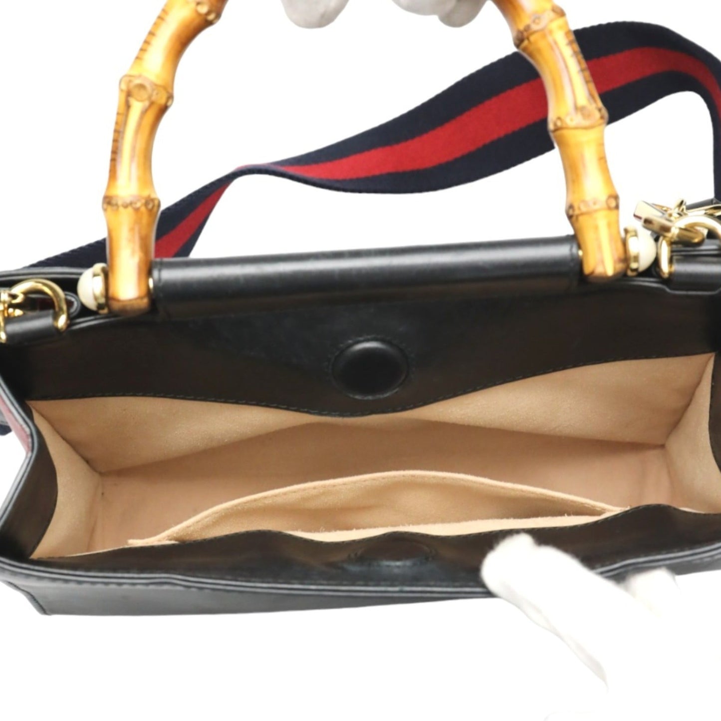 Gucci Bamboo Black Leather Handbag ( )