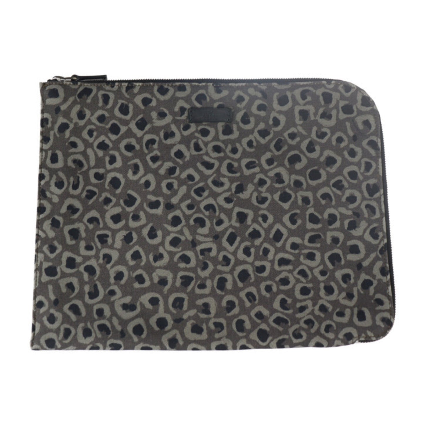 Gucci Gray Canvas Clutch Bag Handbag Pouch ( )