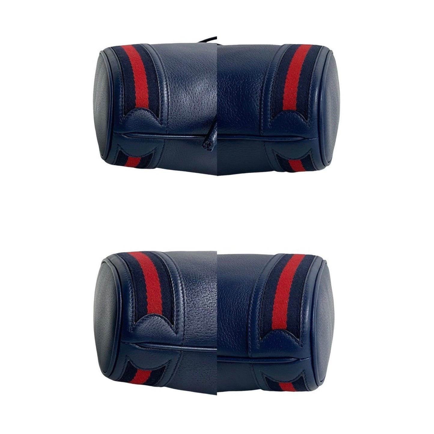 Gucci Navy Red Color Leather Handbag Shoulder Bag ( )