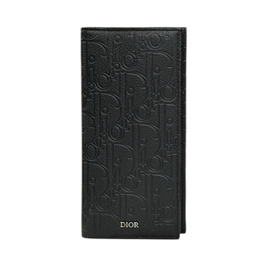 Christian Dior Black Leather Long Wallet (Bi-Fold) ()