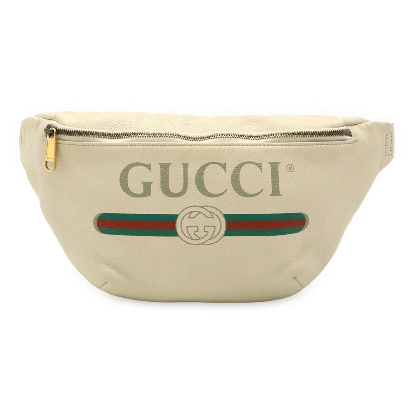 Gucci Green Ivory Red Color Leather Fanny Pack ( )