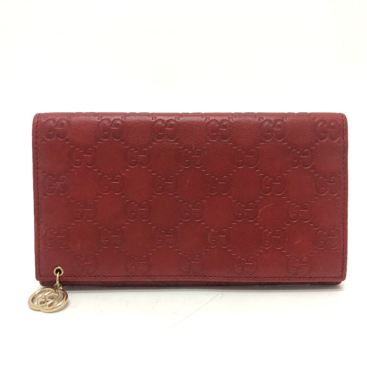 Gucci Red Color Gg Leather Long Wallet (Bi-Fold) ( )