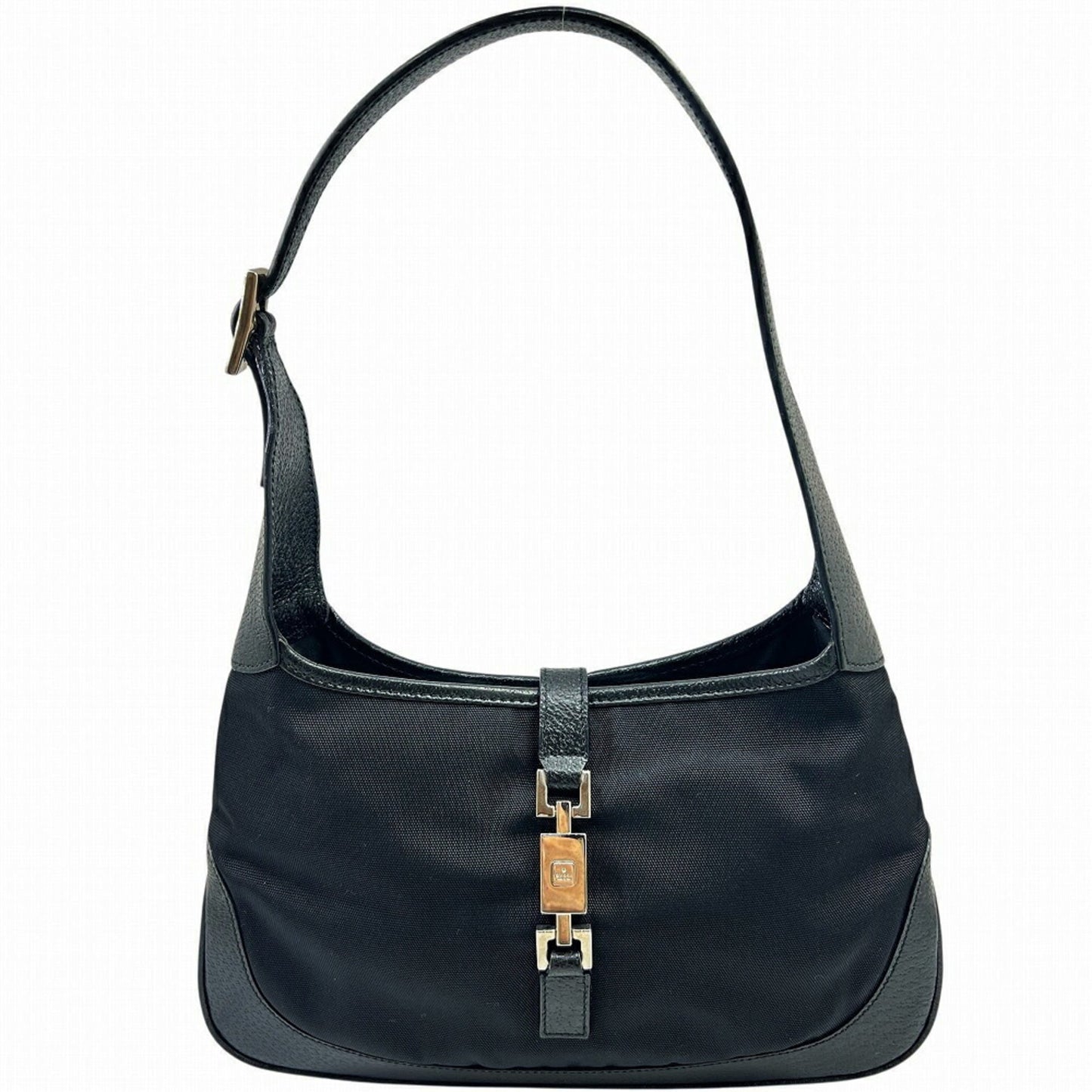 Gucci Black Canvas Leather Handbag ( )